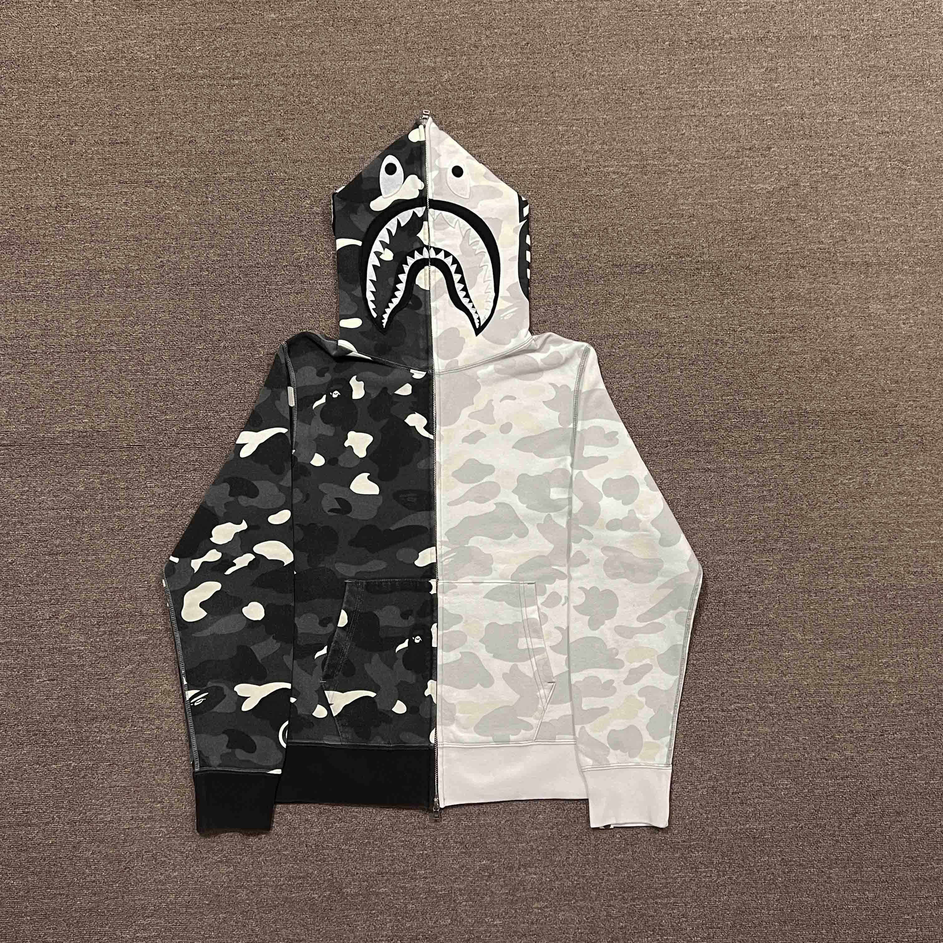Bape Bape Glowing Camo Shark Full Zip Up Hoodie Size US M / EU 48-50 / 2 - 1 Thumbnail