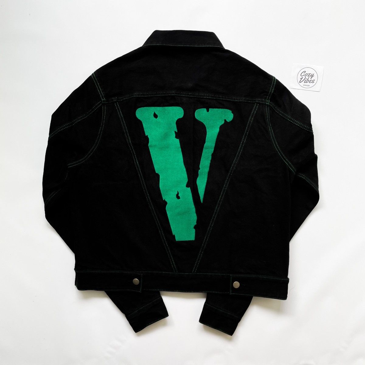 Vlone VLONE Friends Denim Jacket (Black/Green) Size US L / EU 52-54 / 3 - 2 Thumbnail
