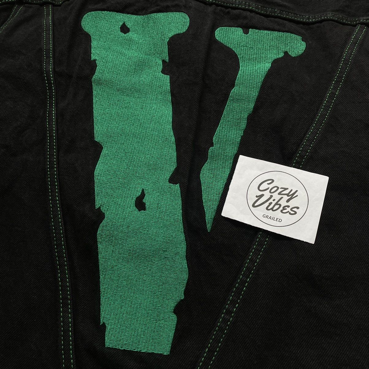 Vlone VLONE Friends Denim Jacket (Black/Green) Size US L / EU 52-54 / 3 - 4 Thumbnail