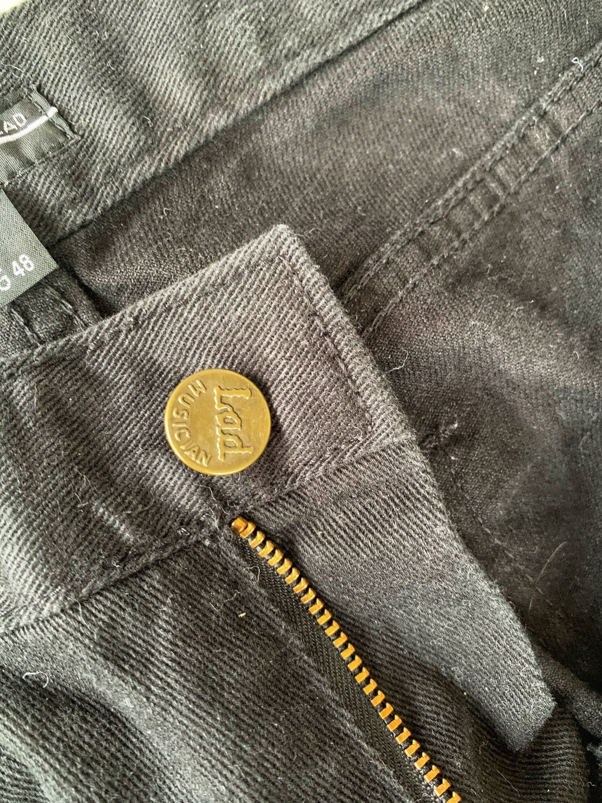 Japanese Brand Super Black skinny Jeans by LAD MUSICIAN. Size US 31 - 9 Thumbnail