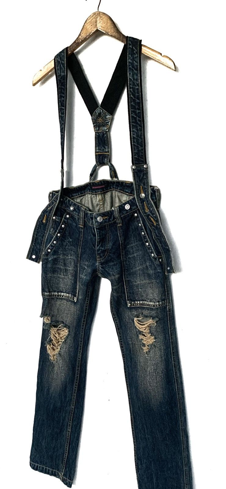 Japanese Brand Distressed Coverall by ALGONQUINS Size 28" / US 6 / IT 42 - 2 Thumbnail