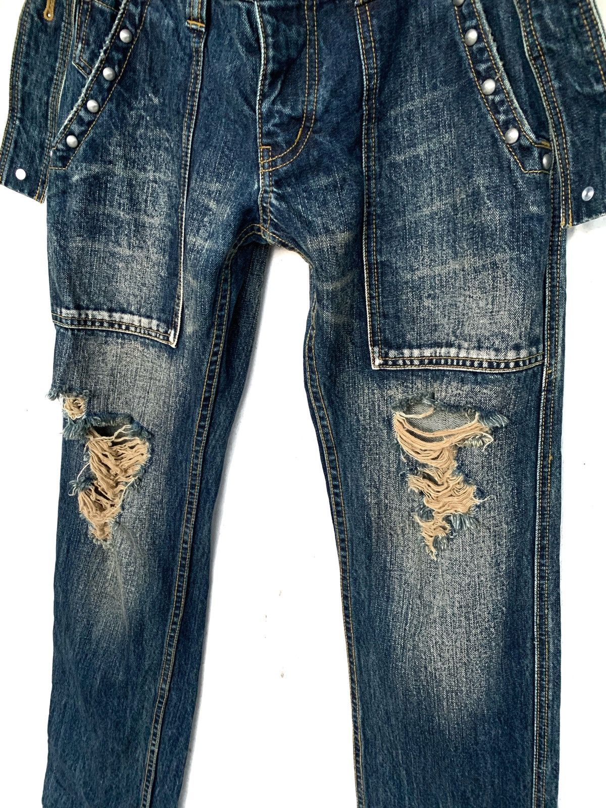 Japanese Brand Distressed Coverall by ALGONQUINS Size 28" / US 6 / IT 42 - 4 Thumbnail