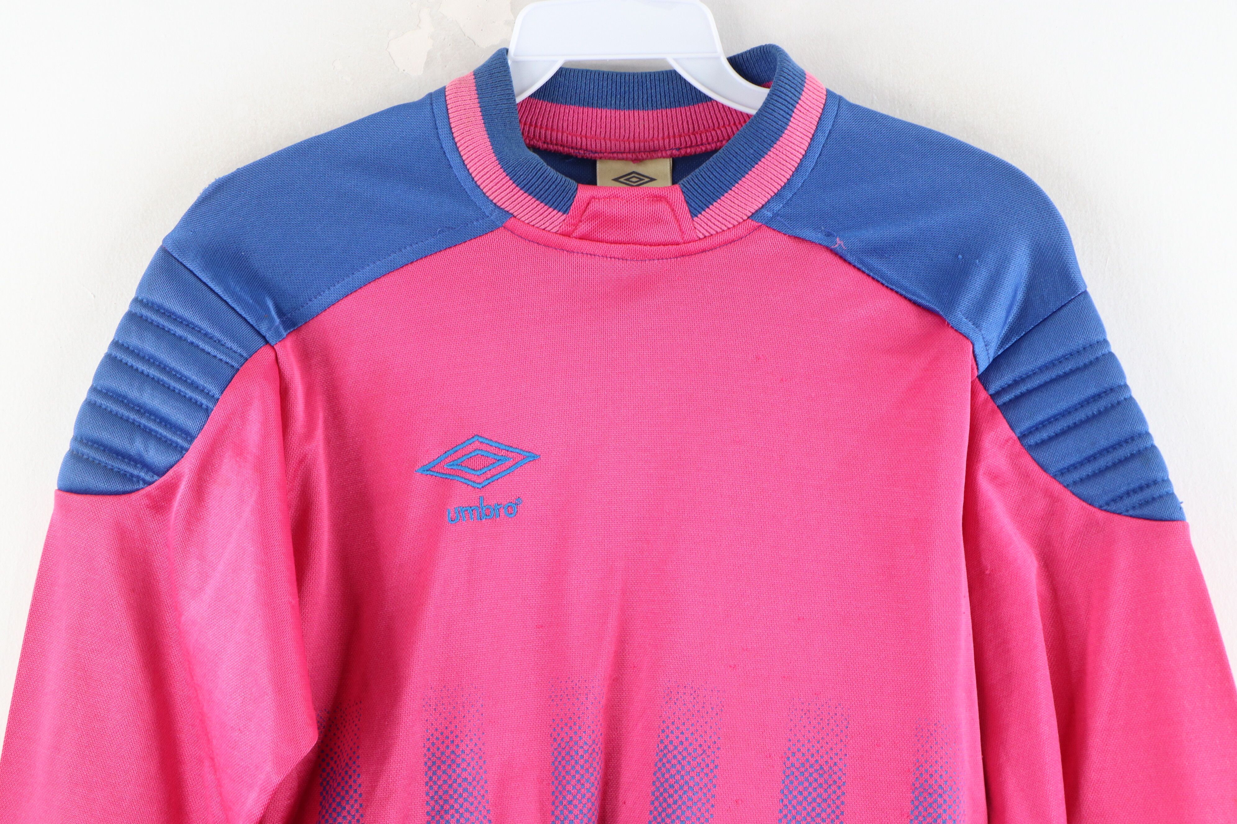 Vintage Vintage 90s Umbro Distressed Padded Goalie Jersey Pink USA Size US S / EU 44-46 / 1 - 2 Preview