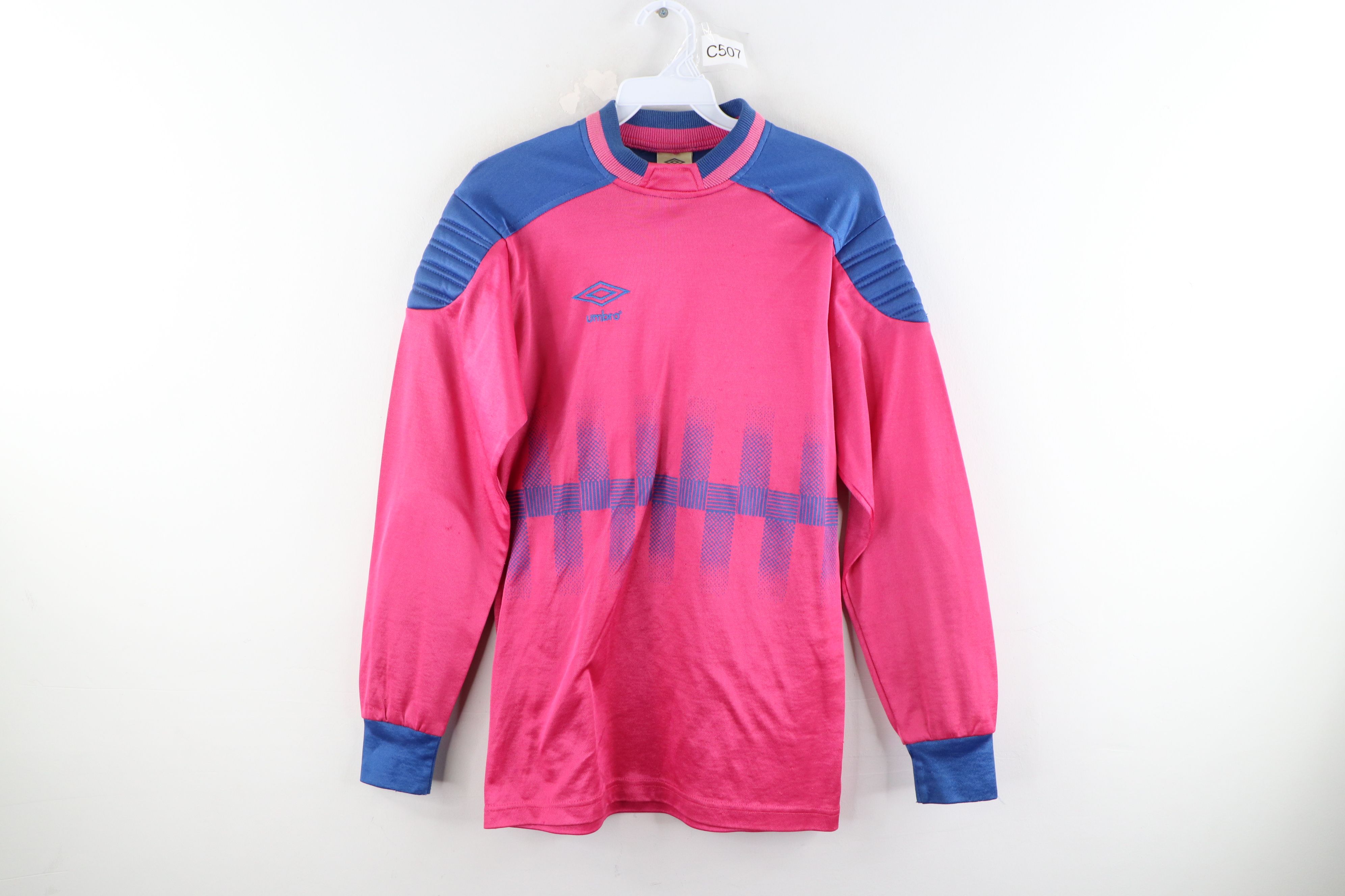 Vintage Vintage 90s Umbro Distressed Padded Goalie Jersey Pink USA Size US S / EU 44-46 / 1 - 1 Preview