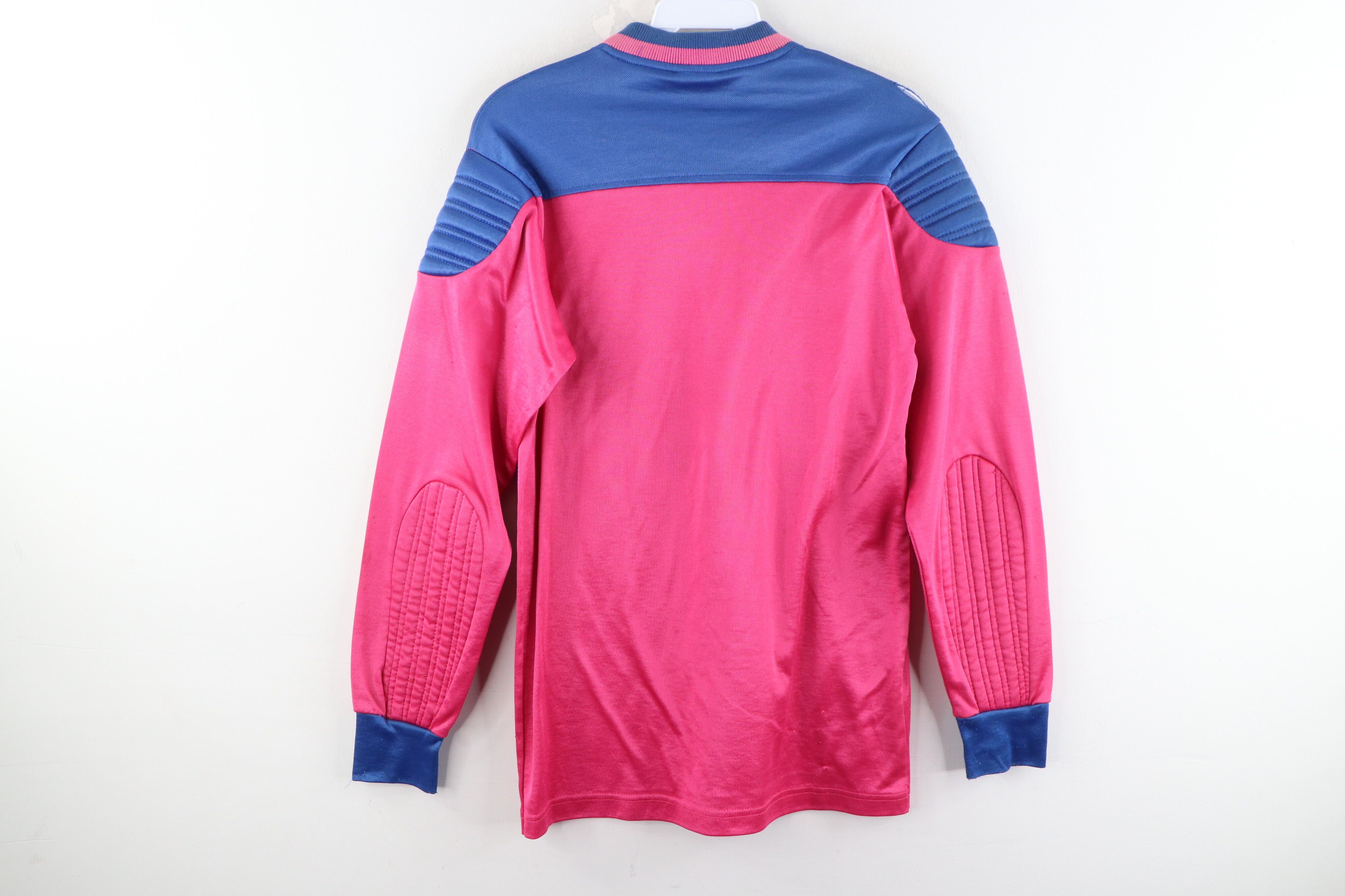 Vintage Vintage 90s Umbro Distressed Padded Goalie Jersey Pink USA Size US S / EU 44-46 / 1 - 8 Thumbnail