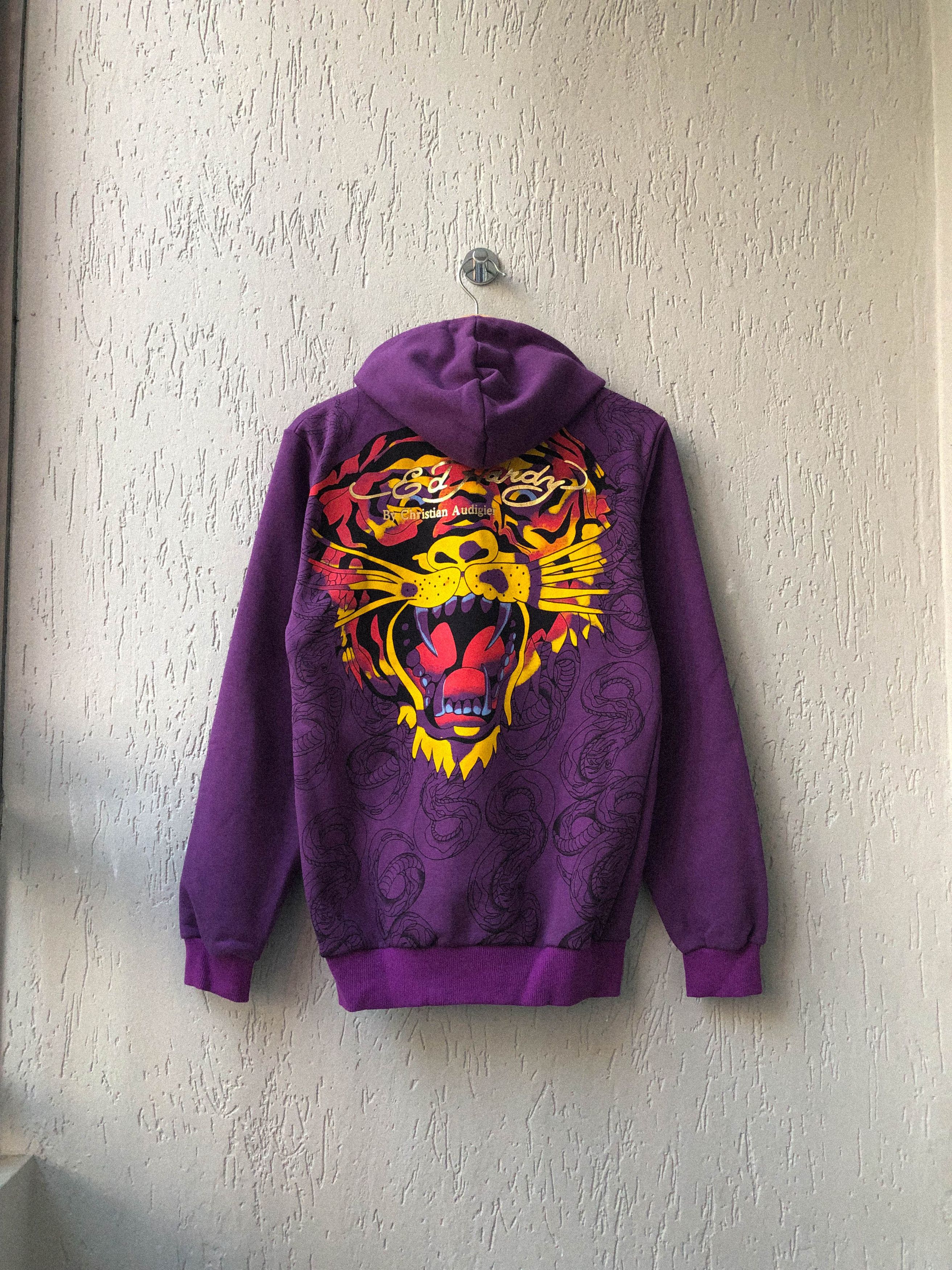 Y2K Vintage Ed hotsell Hardy Graphic Purple Full Zip Hoodie, Size Medium