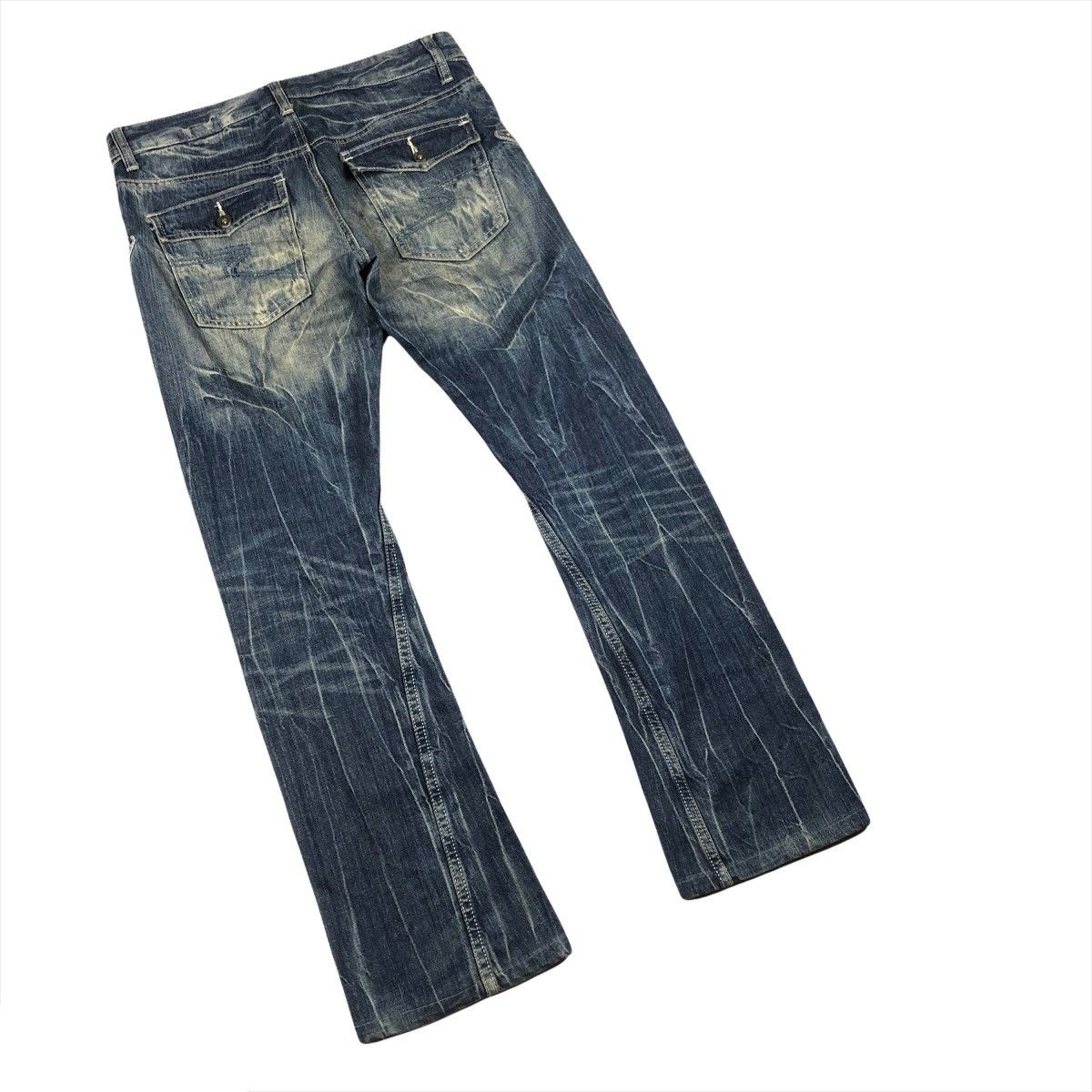 Japanese Brand Semantic Design 🇯🇵 Crazy Washed Flare Denim Size US 32 / EU 48 - 8 Thumbnail