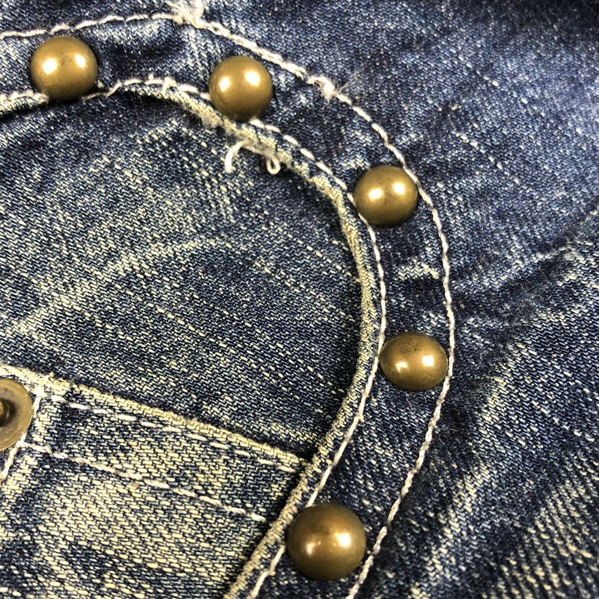 Japanese Brand Semantic Design 🇯🇵 Crazy Washed Flare Denim Size US 32 / EU 48 - 15 Thumbnail