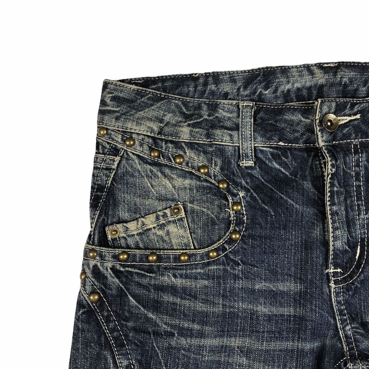 Japanese Brand Semantic Design 🇯🇵 Crazy Washed Flare Denim Size US 32 / EU 48 - 6 Thumbnail