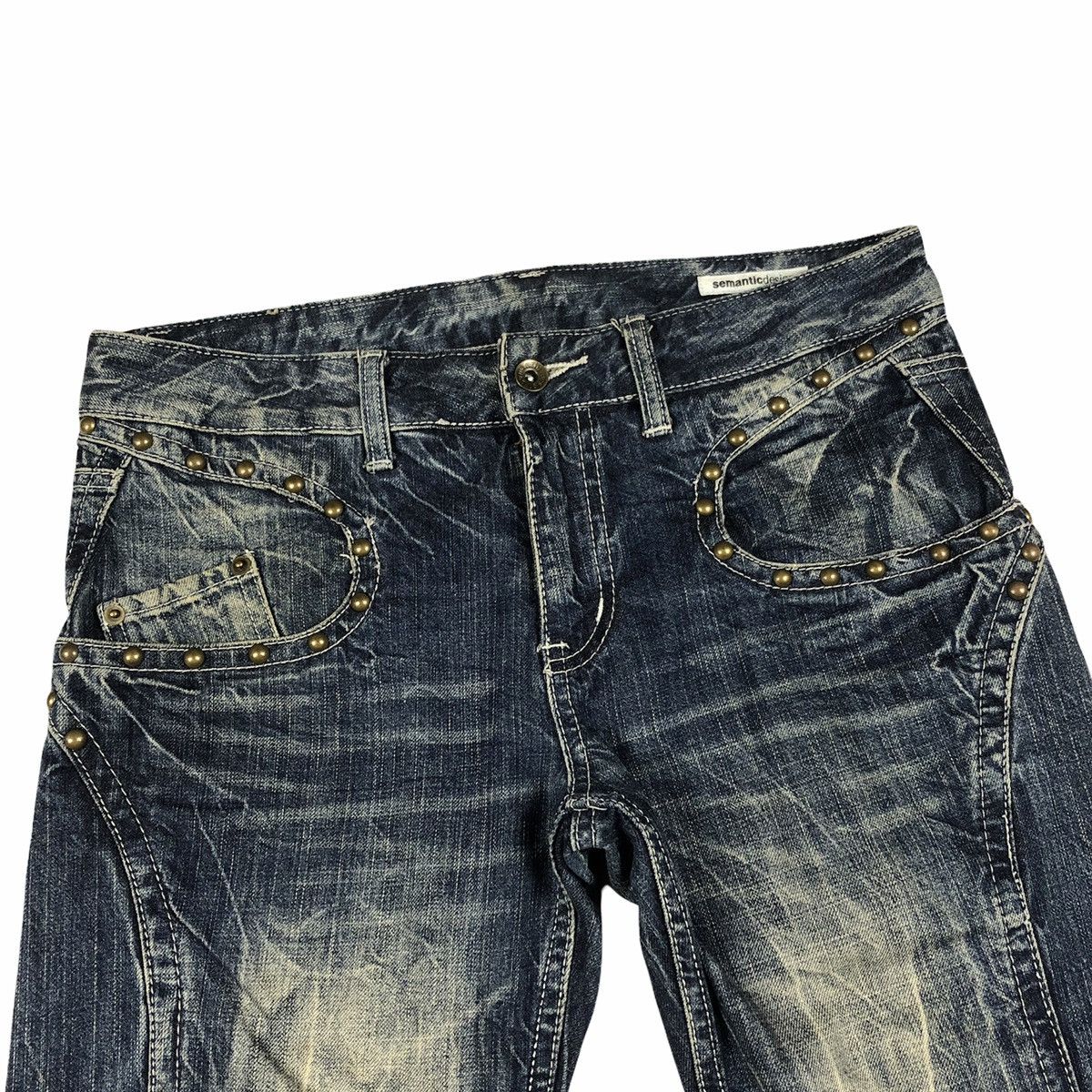 Japanese Brand Semantic Design 🇯🇵 Crazy Washed Flare Denim Size US 32 / EU 48 - 5 Thumbnail