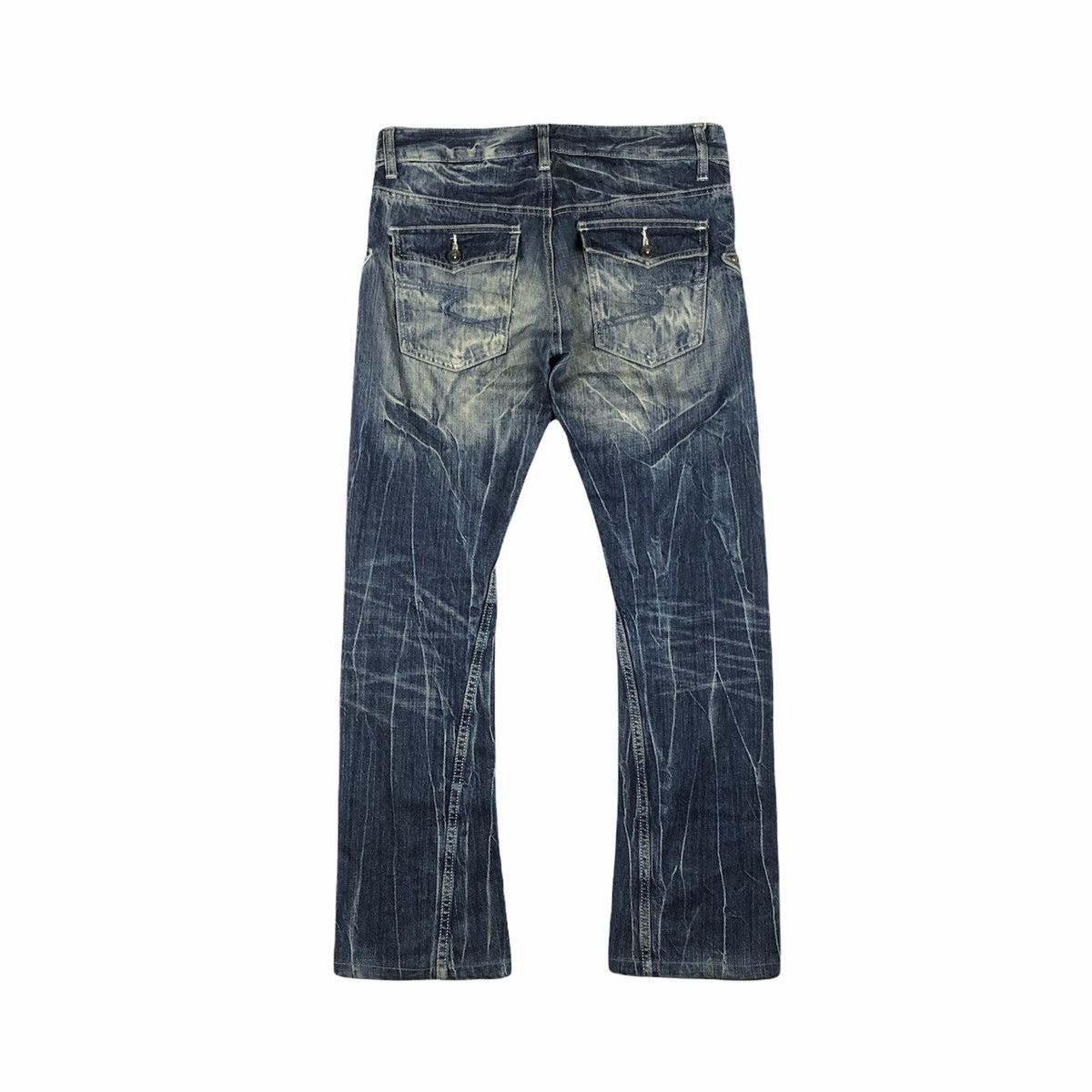 Japanese Brand Semantic Design 🇯🇵 Crazy Washed Flare Denim Size US 32 / EU 48 - 2 Thumbnail