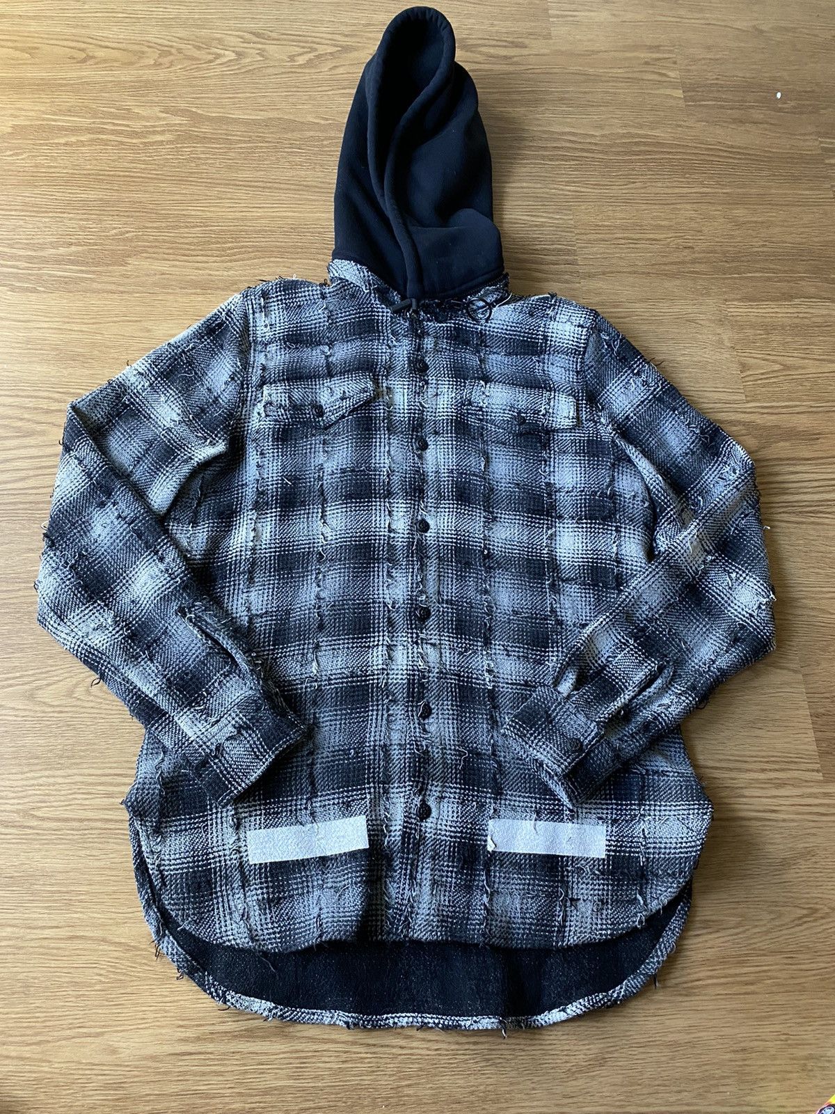 Off white flannel hoodie best sale