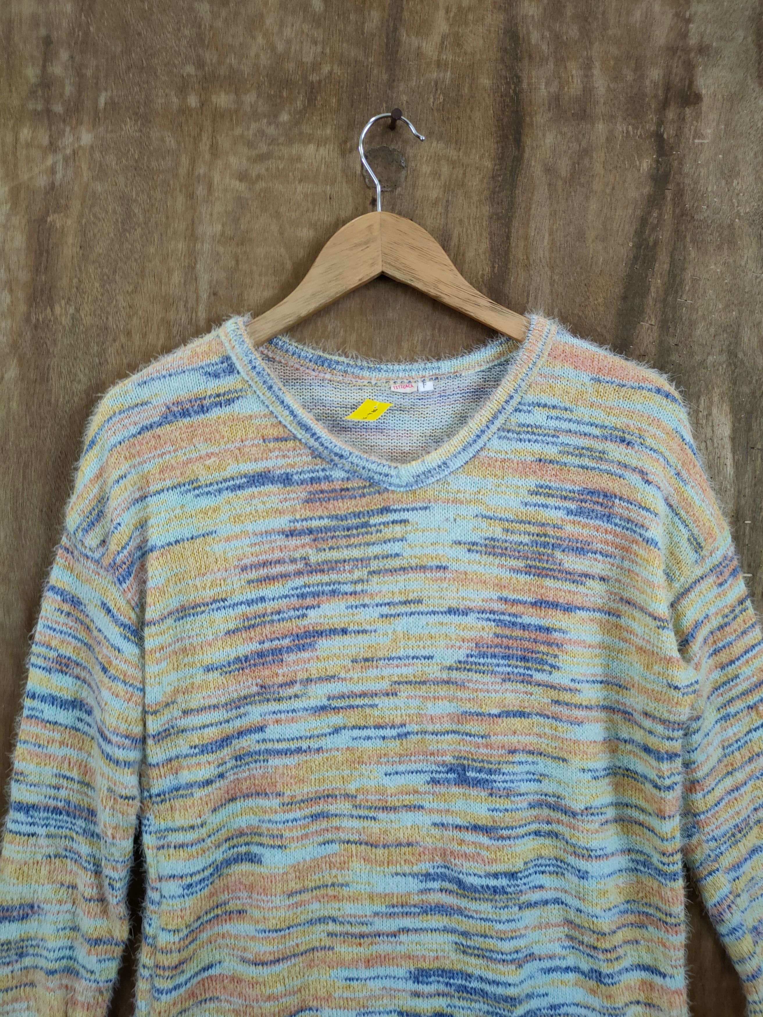 Japanese Brand D Titicaca rainbow mohair long knitwear japan #46-986 Size M / US 6-8 / IT 42-44 - 3 Thumbnail