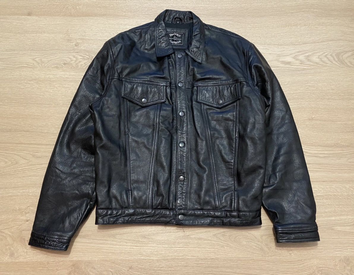 Vintage Vintage Brooke Saddler Genuine Leather Trucker Jacket | Grailed