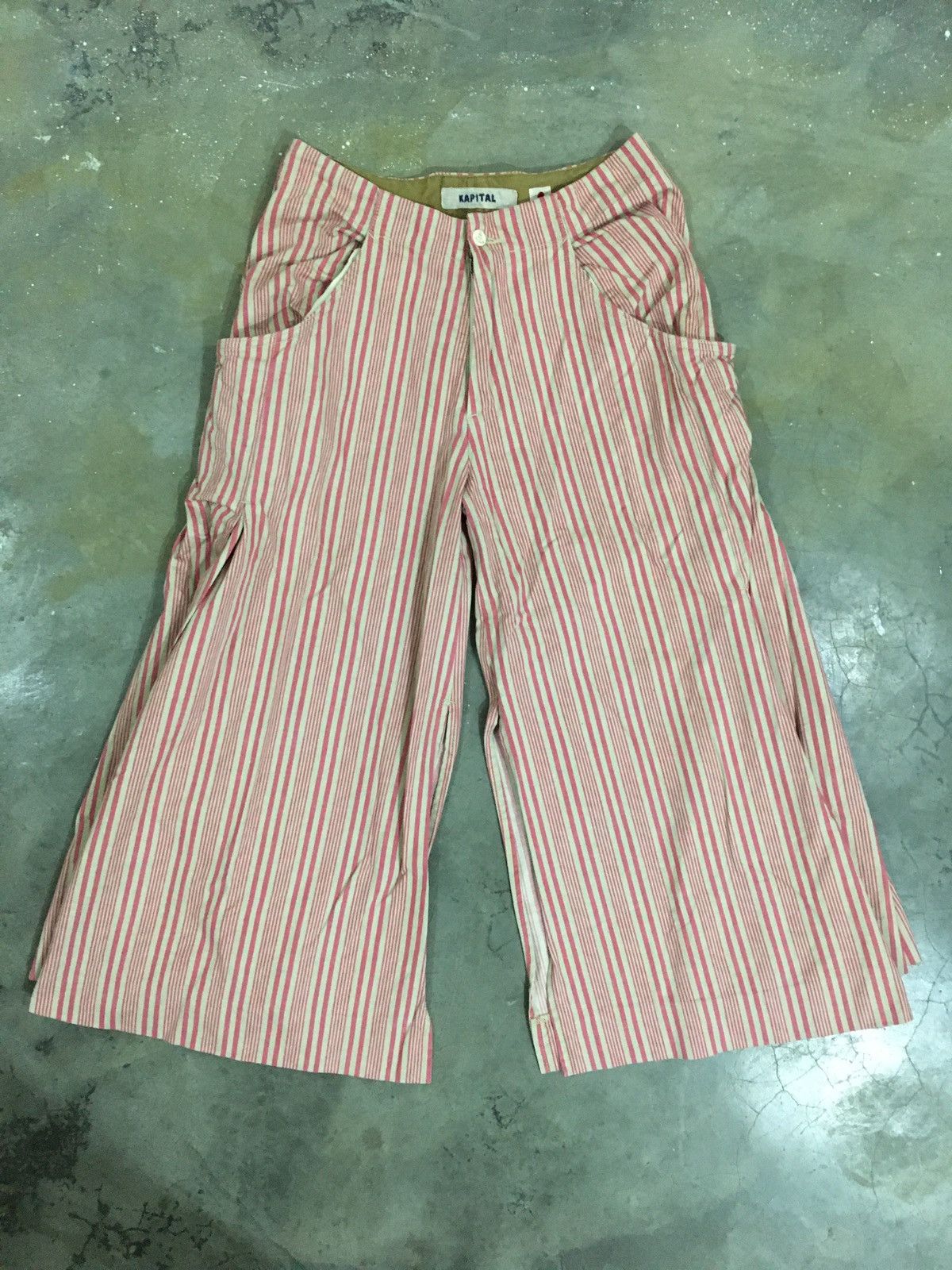Japanese Brand × Kapital × Vintage VINTAGE RARE KAPITAL STRIPED CROPPED GAUCHO PANTS Size US 28 / EU 44 - 1 Thumbnail