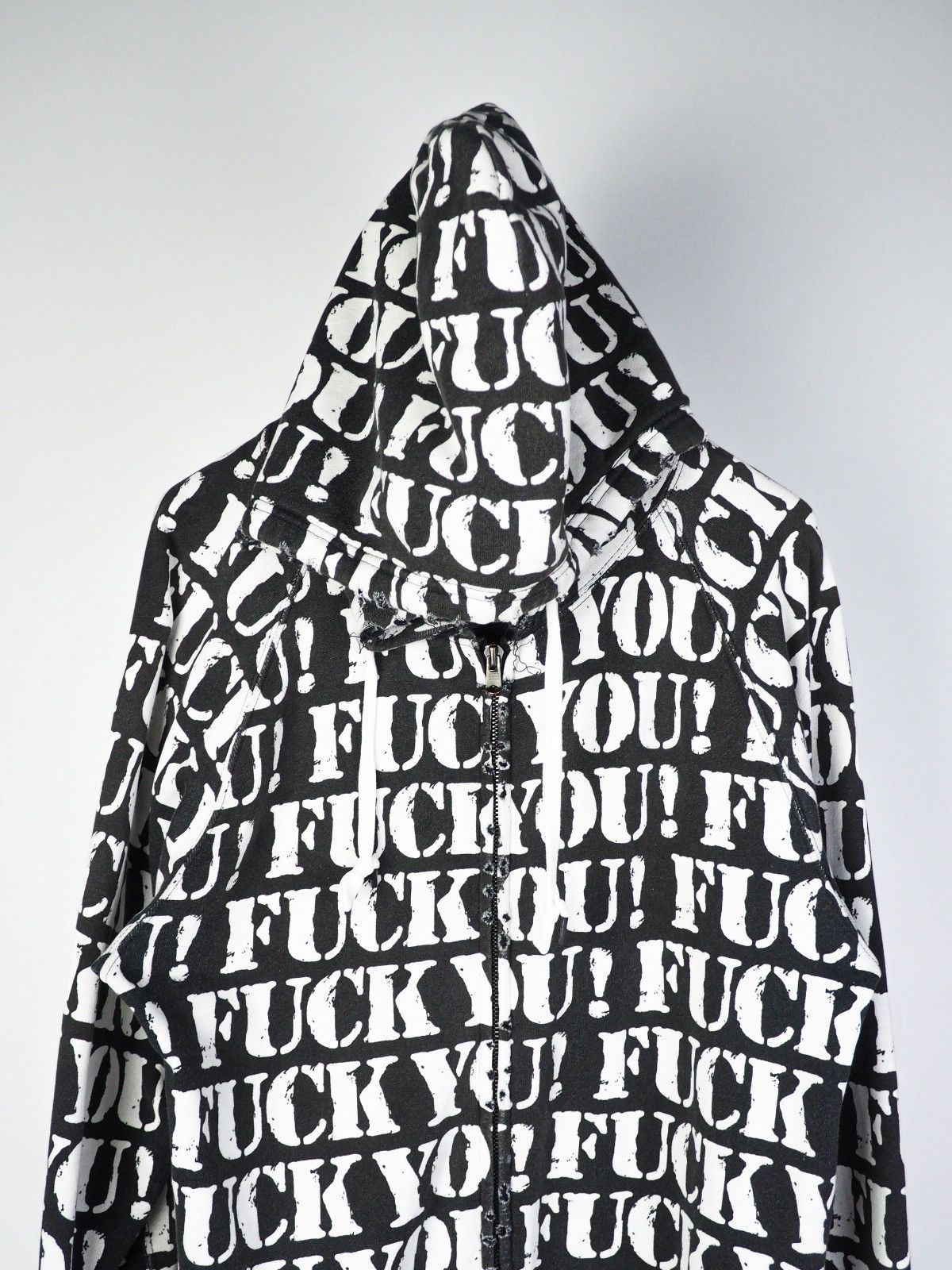 Number (N)ine SS06 "Fuck You!" Distressed All Over Zip Hoodie Size US M / EU 48-50 / 2 - 4 Thumbnail