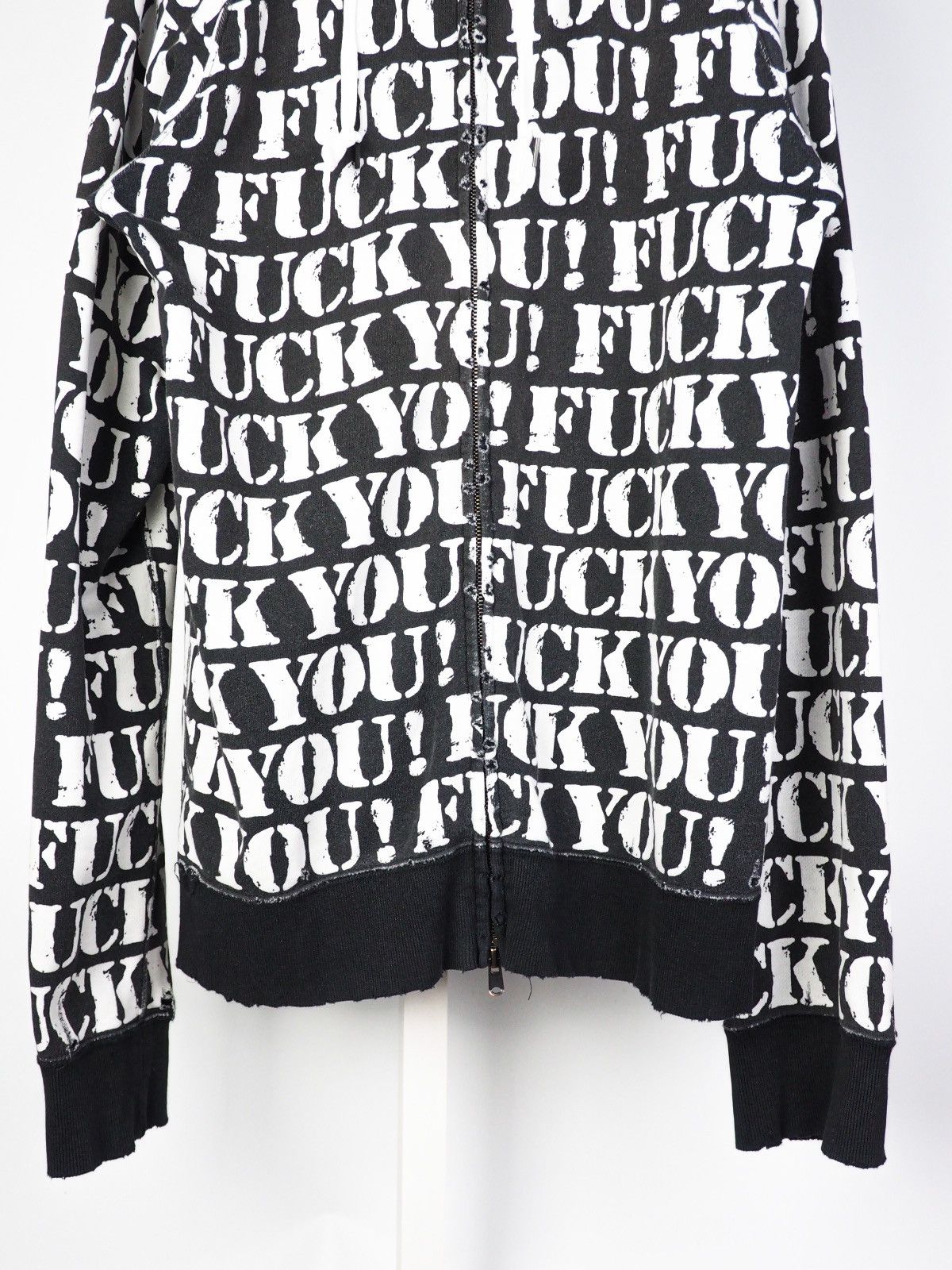 Number (N)ine SS06 "Fuck You!" Distressed All Over Zip Hoodie Size US M / EU 48-50 / 2 - 5 Thumbnail