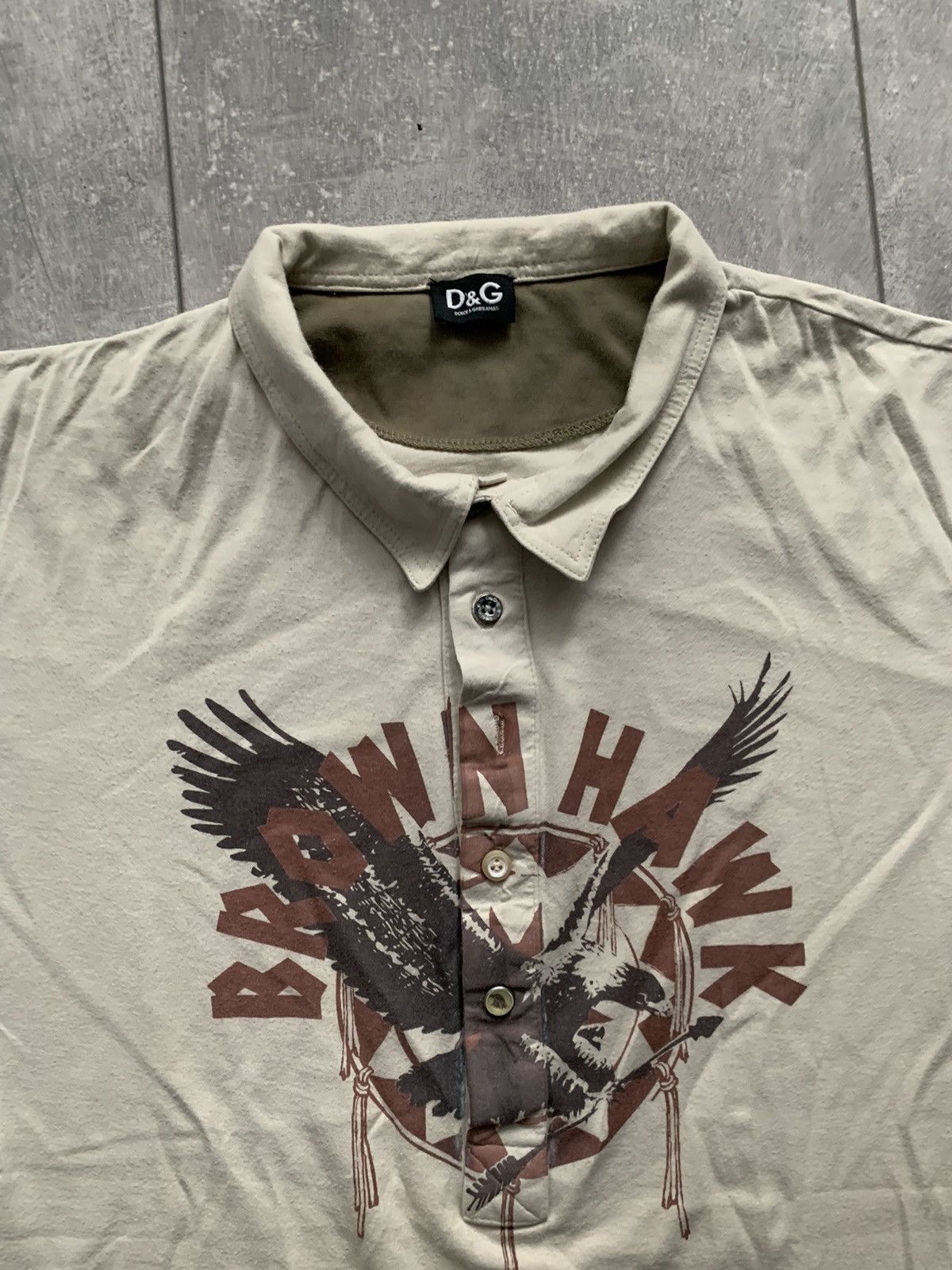 Dolce & Gabbana Dolce&Gabbana 4 bottoms print polo shirt brown hawk Size US XL / EU 56 / 4 - 4 Thumbnail