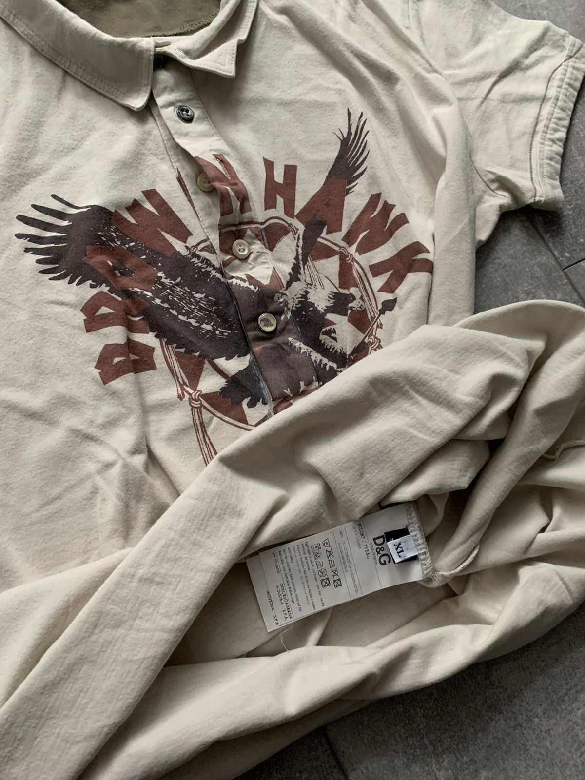 Dolce & Gabbana Dolce&Gabbana 4 bottoms print polo shirt brown hawk Size US XL / EU 56 / 4 - 11 Thumbnail