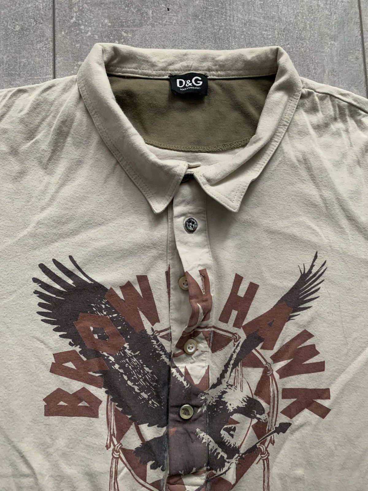 Dolce & Gabbana Dolce&Gabbana 4 bottoms print polo shirt brown hawk Size US XL / EU 56 / 4 - 7 Thumbnail
