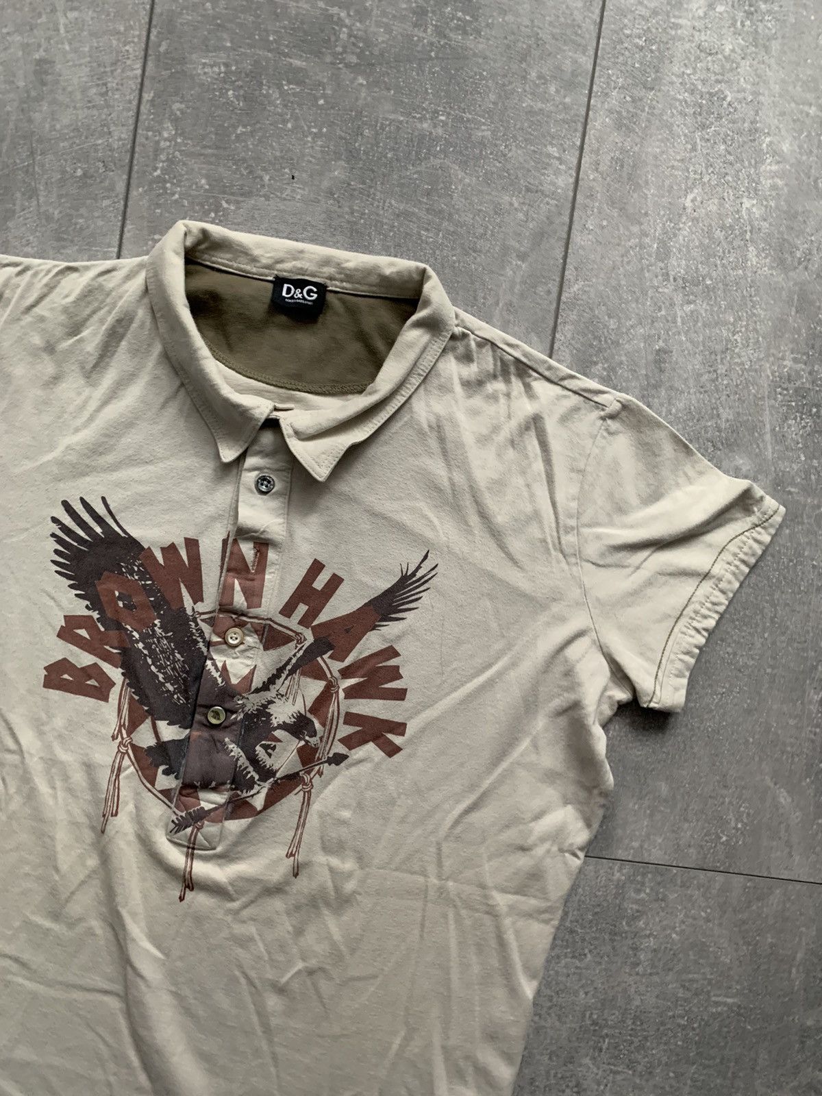 Dolce & Gabbana Dolce&Gabbana 4 bottoms print polo shirt brown hawk Size US XL / EU 56 / 4 - 3 Thumbnail