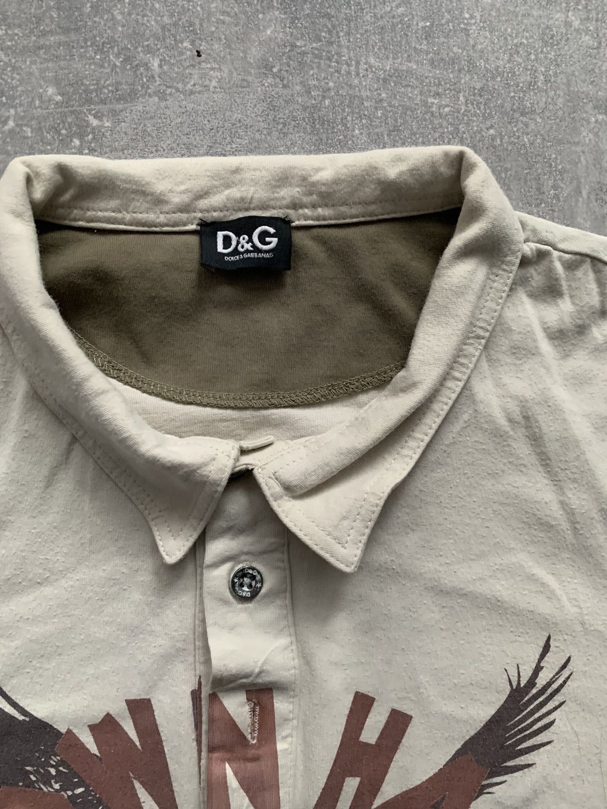 Dolce & Gabbana Dolce&Gabbana 4 bottoms print polo shirt brown hawk Size US XL / EU 56 / 4 - 6 Thumbnail