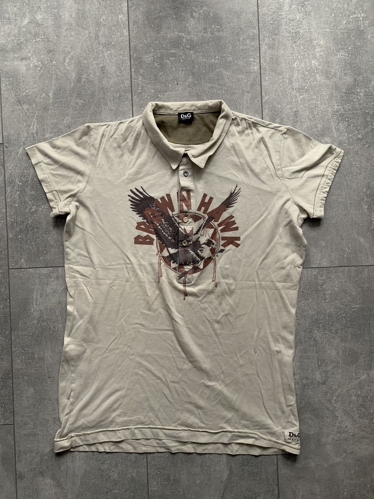 Dolce & Gabbana Dolce&Gabbana 4 bottoms print polo shirt brown hawk Size US XL / EU 56 / 4 - 1 Thumbnail