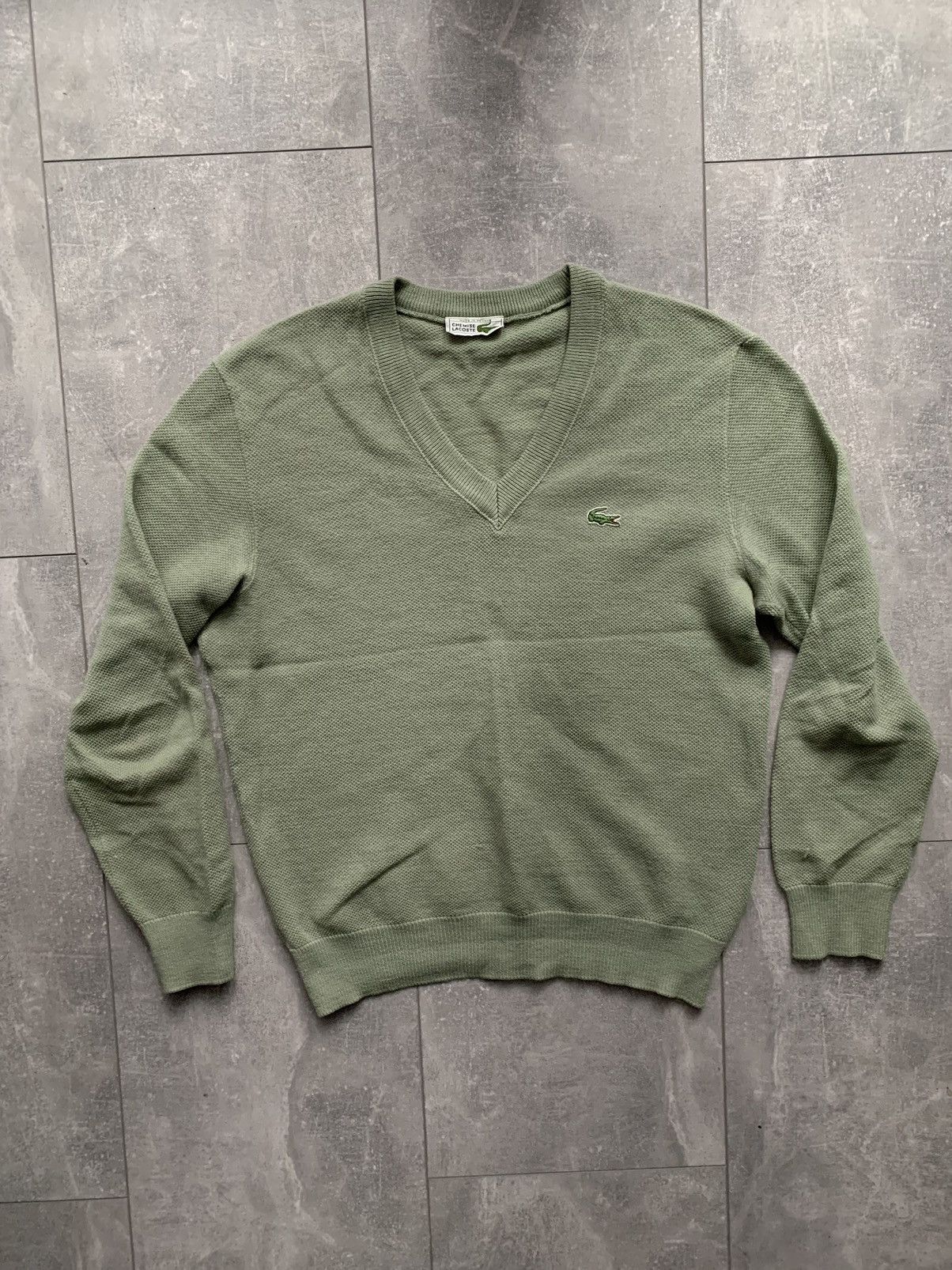 Vintage Lacoste v knit cardigan logo