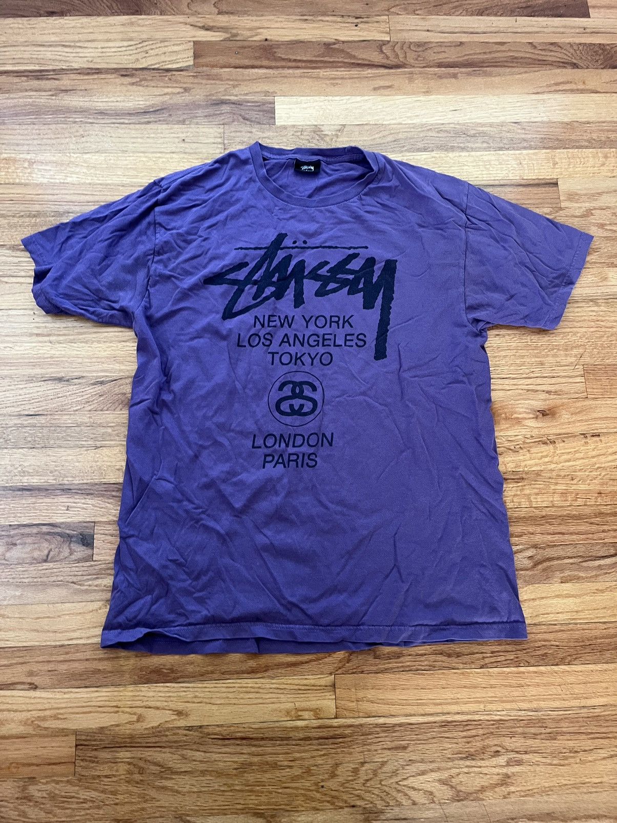 Vintage Stussy Cities Logo Tshirt | Grailed