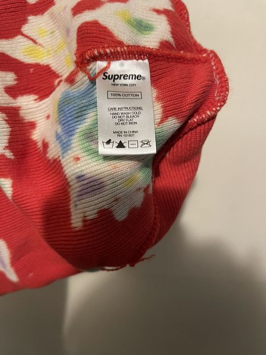 Supreme splatter dyed beanie 2024 red