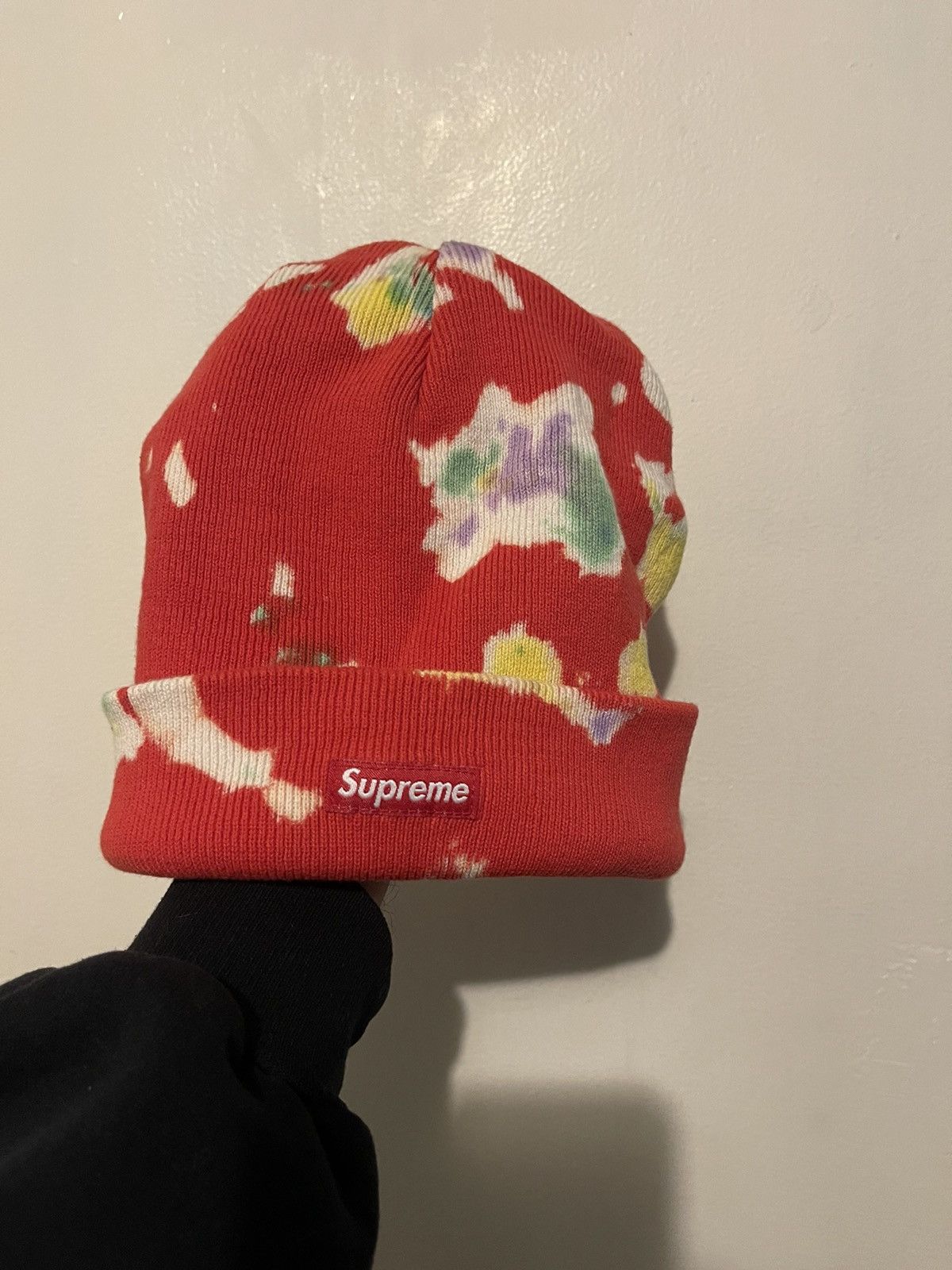 Supreme Supreme Overdyed Beanie (SS24) Splatter Red | Grailed