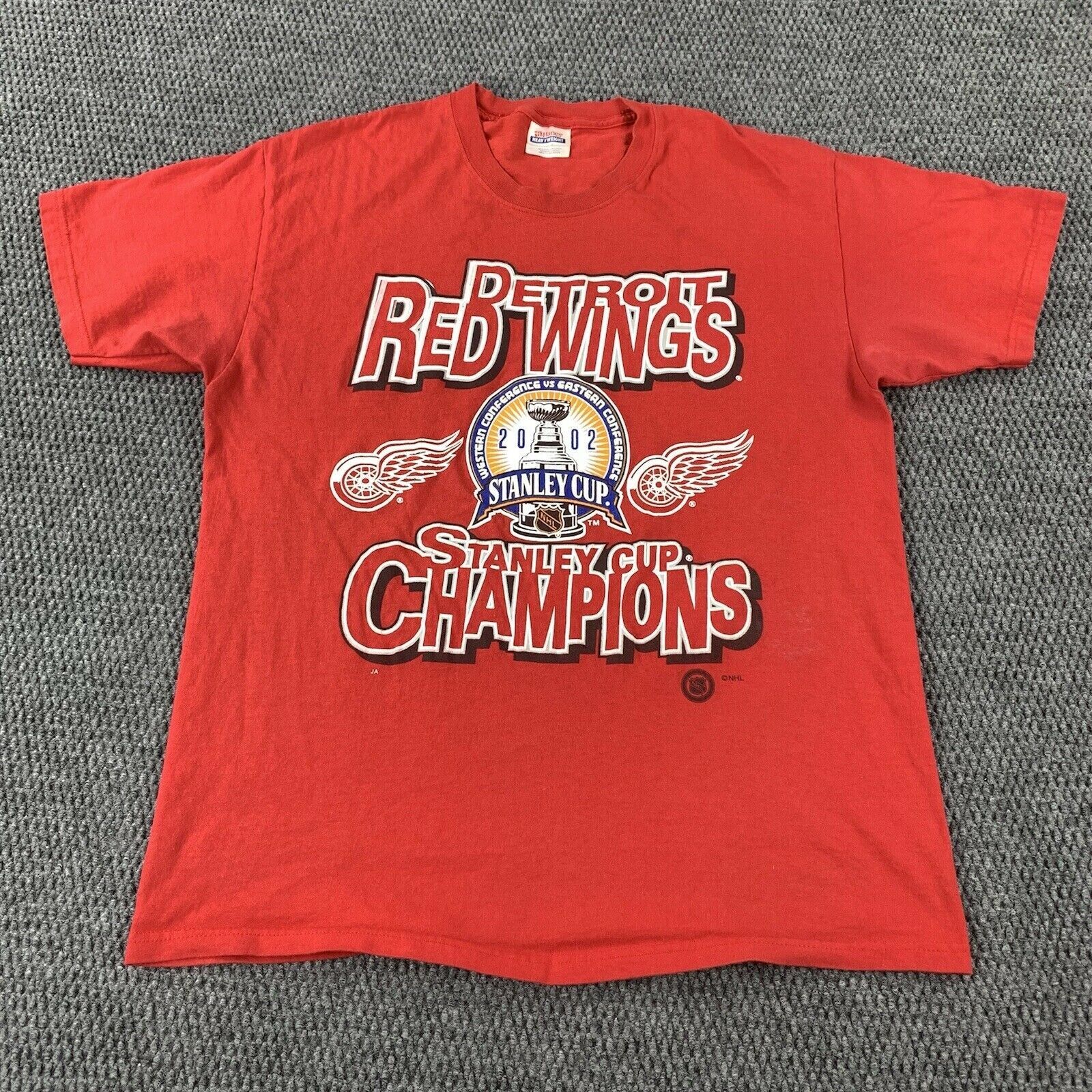 Hanes Detroit Red Wings 2002 Stanley Cup Champions Shirt Large NHL ...