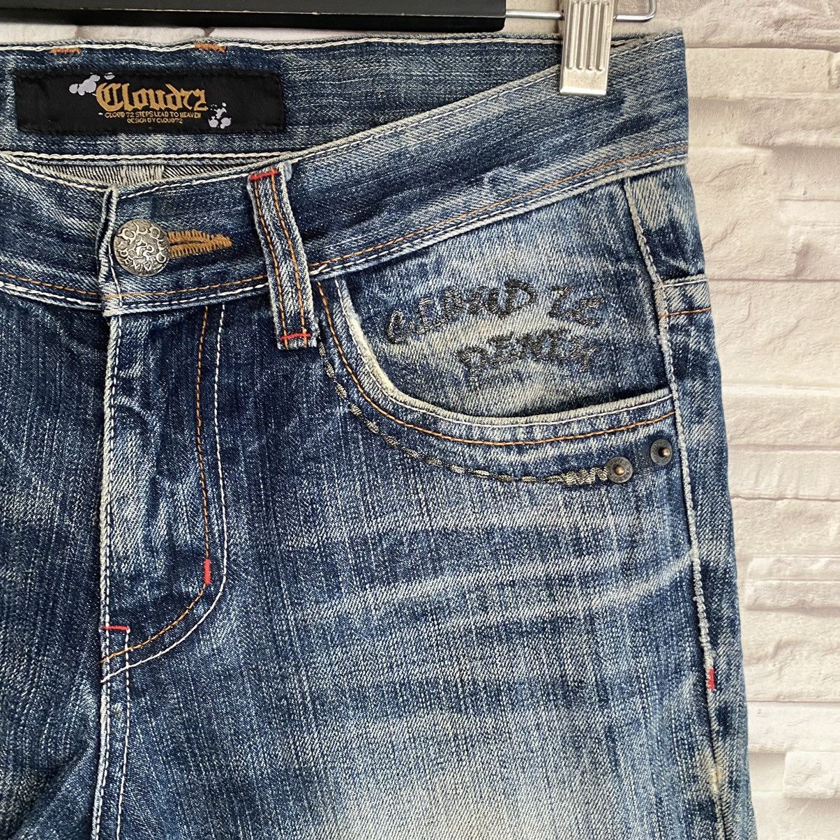 Japanese Brand Japanese Brand CLOUD72 Denim Embroidery Cross Cemetery Jeans Size US 30 / EU 46 - 8 Thumbnail