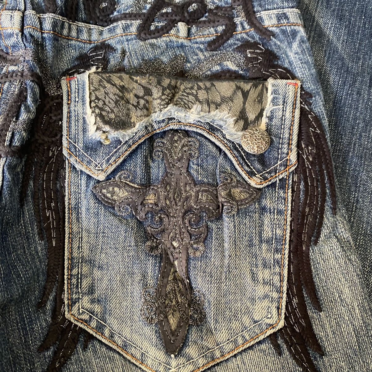 Japanese Brand Japanese Brand CLOUD72 Denim Embroidery Cross Cemetery Jeans Size US 30 / EU 46 - 13 Thumbnail