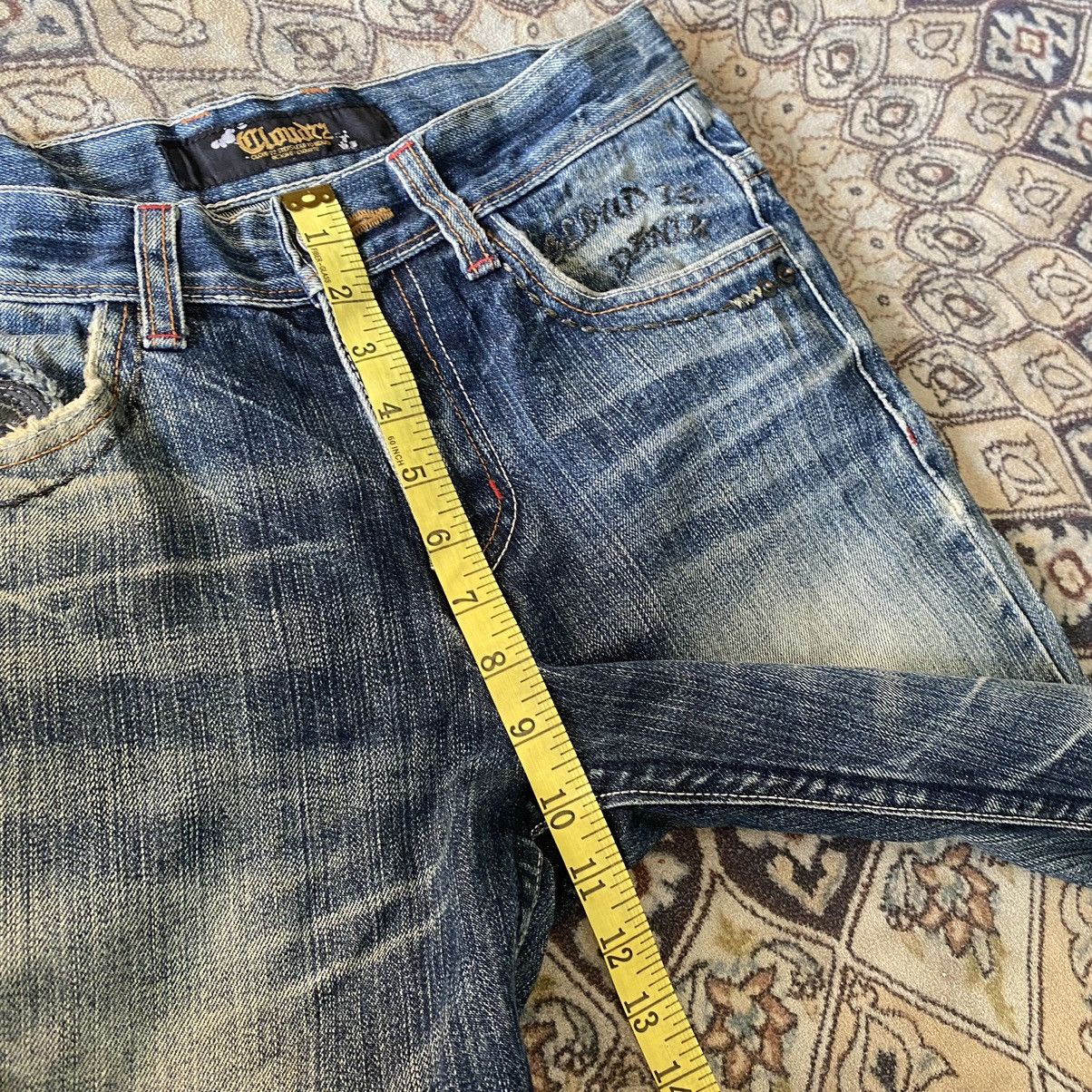 Japanese Brand Japanese Brand CLOUD72 Denim Embroidery Cross Cemetery Jeans Size US 30 / EU 46 - 24 Thumbnail