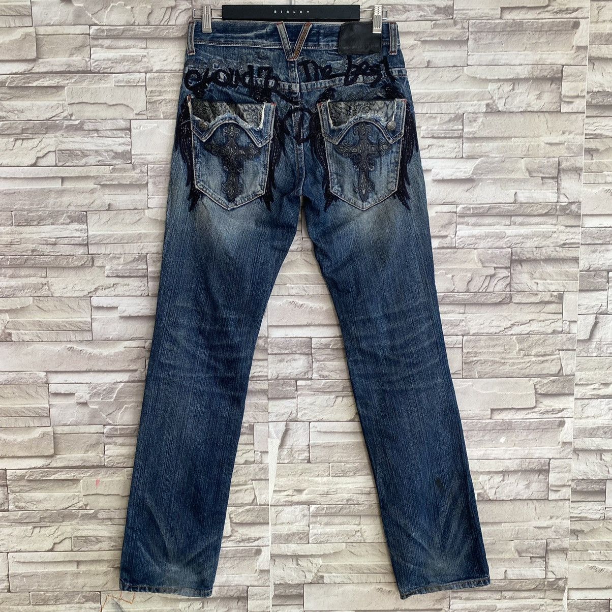 Japanese Brand Japanese Brand CLOUD72 Denim Embroidery Cross Cemetery Jeans Size US 30 / EU 46 - 9 Thumbnail