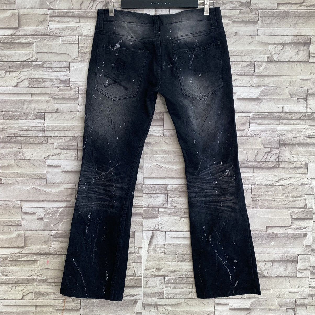 Japanese Brand Japanese Brand K.U.I Black Denim Flare Jeans Painter Size US 32 / EU 48 - 8 Thumbnail