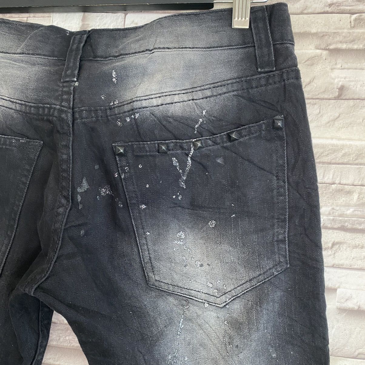 Japanese Brand Japanese Brand K.U.I Black Denim Flare Jeans Painter Size US 32 / EU 48 - 11 Thumbnail
