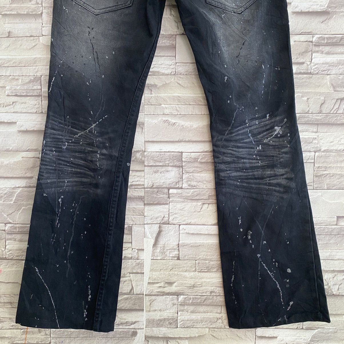 Japanese Brand Japanese Brand K.U.I Black Denim Flare Jeans Painter Size US 32 / EU 48 - 12 Thumbnail