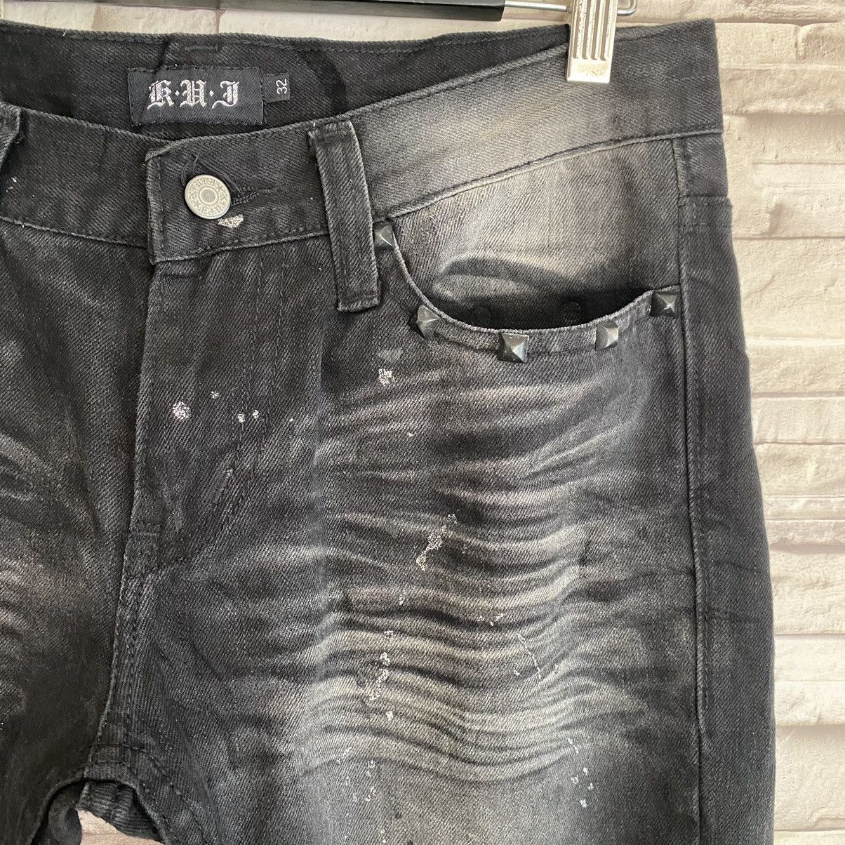 Japanese Brand Japanese Brand K.U.I Black Denim Flare Jeans Painter Size US 32 / EU 48 - 7 Thumbnail