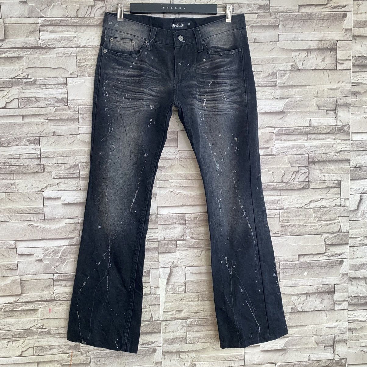 Japanese Brand Japanese Brand K.U.I Black Denim Flare Jeans Painter Size US 32 / EU 48 - 3 Thumbnail