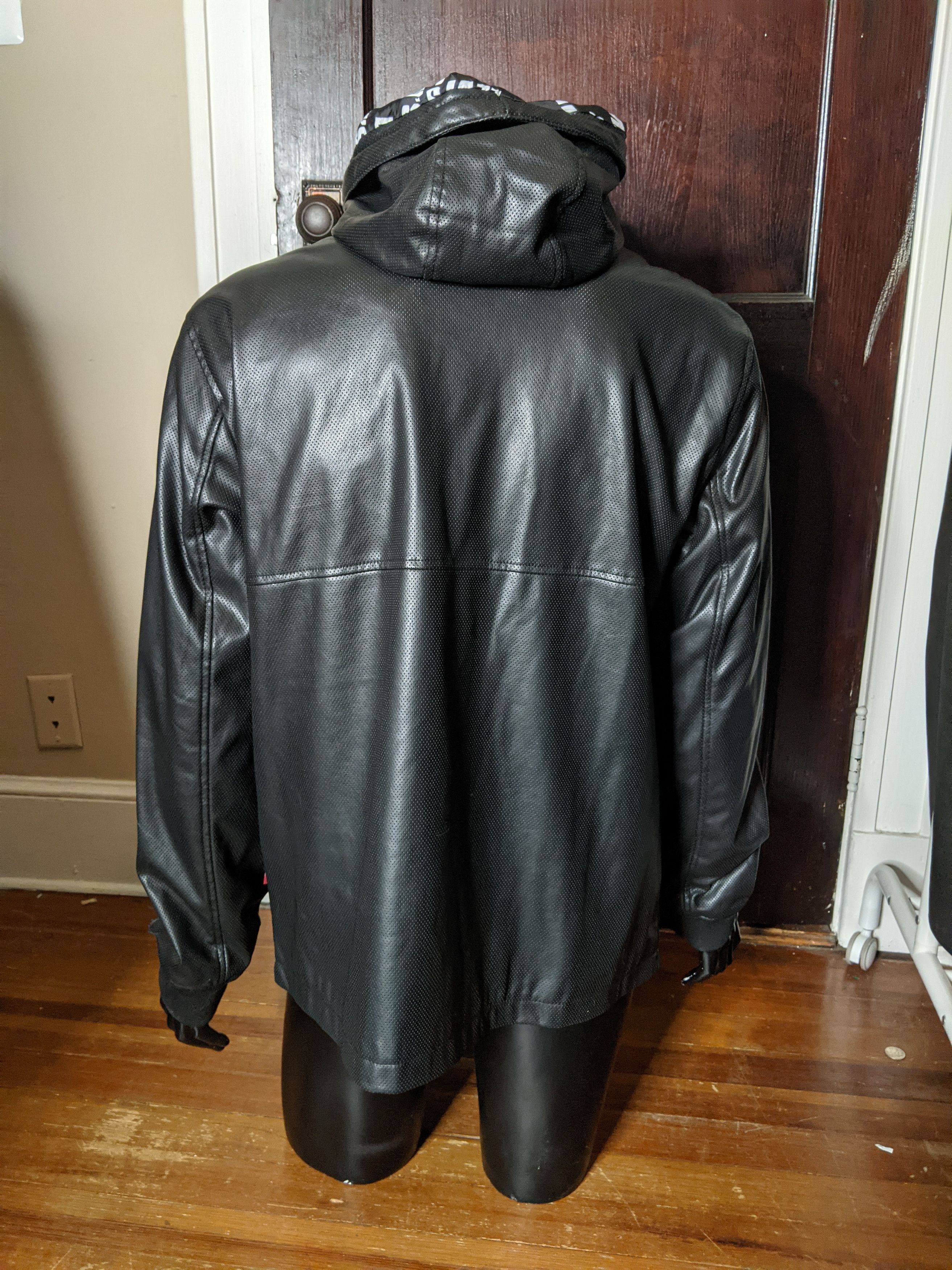 Levi's Black perforated pleather logo jacket Size US XL / EU 56 / 4 - 7 Thumbnail