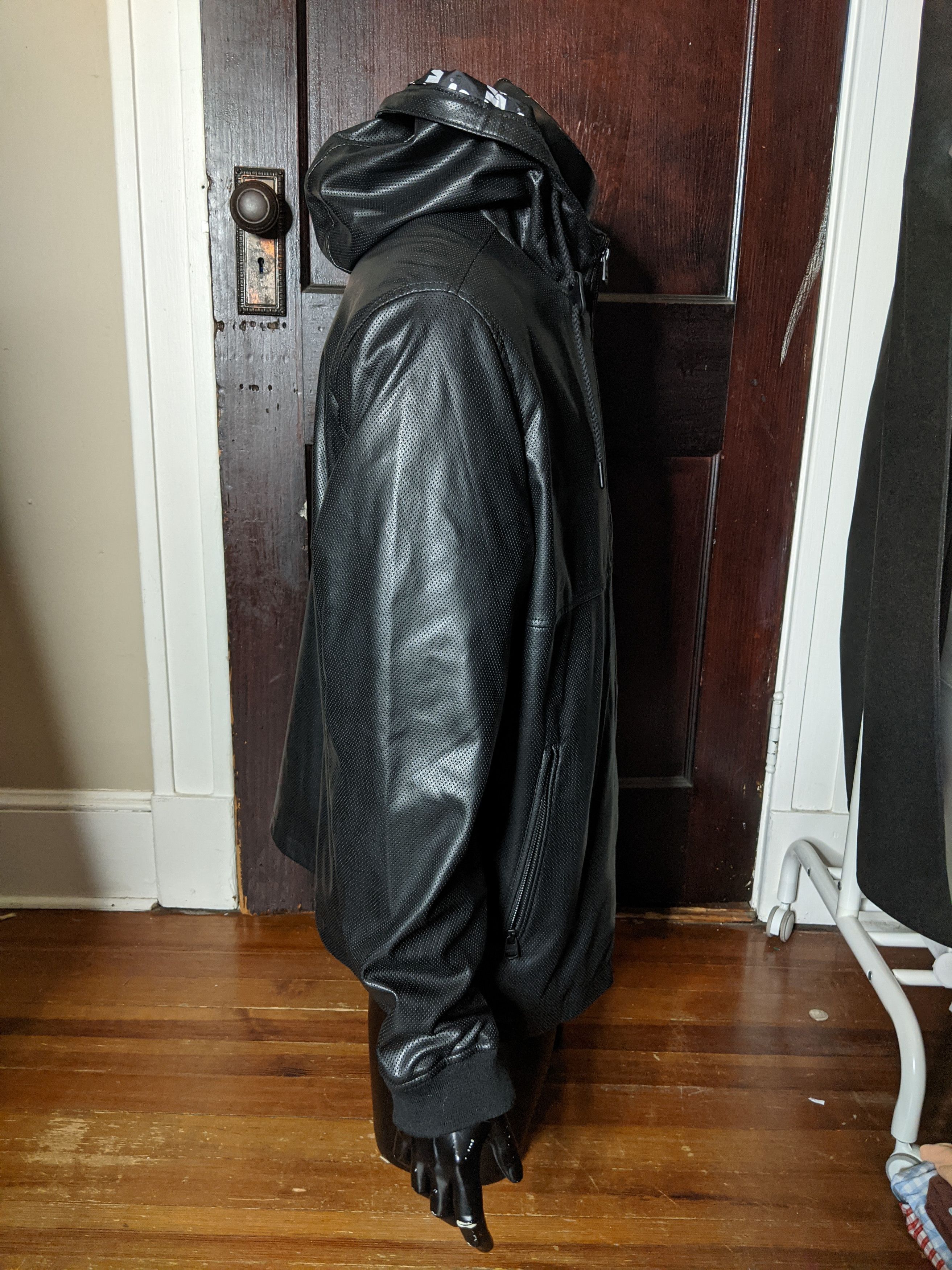 Levi's Black perforated pleather logo jacket Size US XL / EU 56 / 4 - 8 Thumbnail
