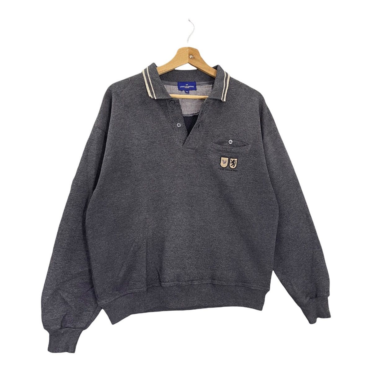 Mario Valentino Vintage 90s Louis Valentino Collar Sweatshirt Size M Size US M / EU 48-50 / 2 - 2 Thumbnail