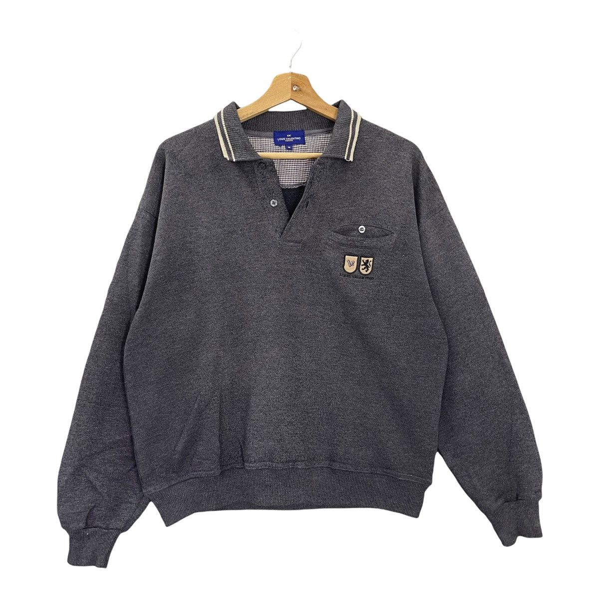 Vintage 90s Louis Valentino Collar Sweatshirt Size M