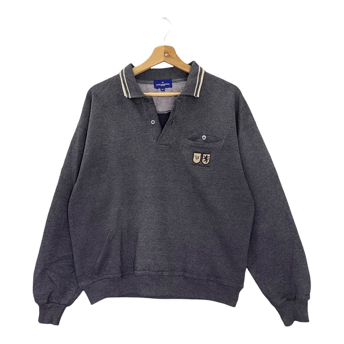 Mario Valentino Vintage 90s Louis Valentino Collar Sweatshirt Size M Size US M / EU 48-50 / 2 - 3 Thumbnail