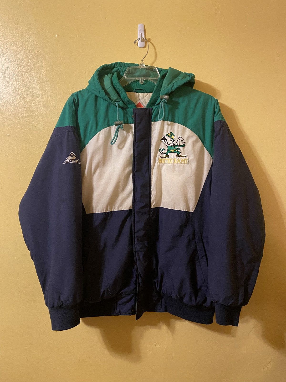 Vintage Notre Dame Pro Player Jacket 90s Fighting Irish XL Insulate Parka popular Winter