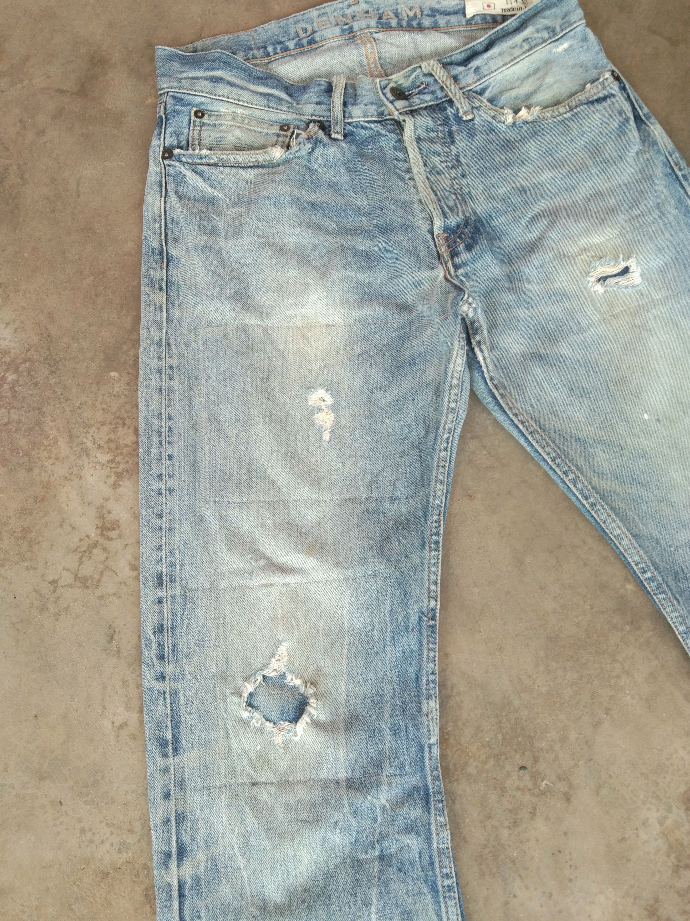 DENHAM × Japanese Brand × Vintage Vintage Denham Redline Selvedge Distressed Jeans 30x31 Size US 30 / EU 46 - 9 Thumbnail