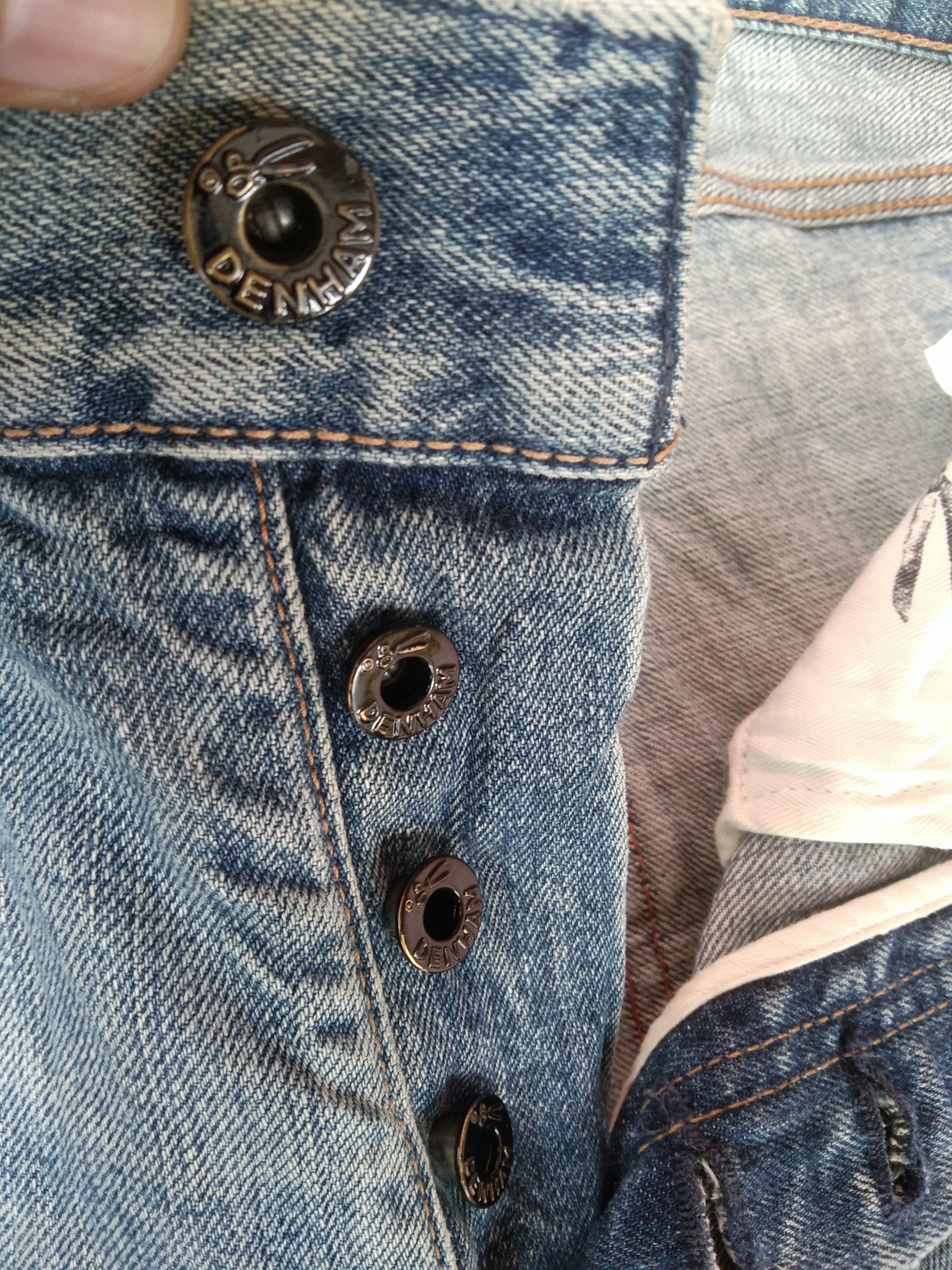 DENHAM × Japanese Brand × Vintage Vintage Denham Redline Selvedge Distressed Jeans 30x31 Size US 30 / EU 46 - 11 Thumbnail