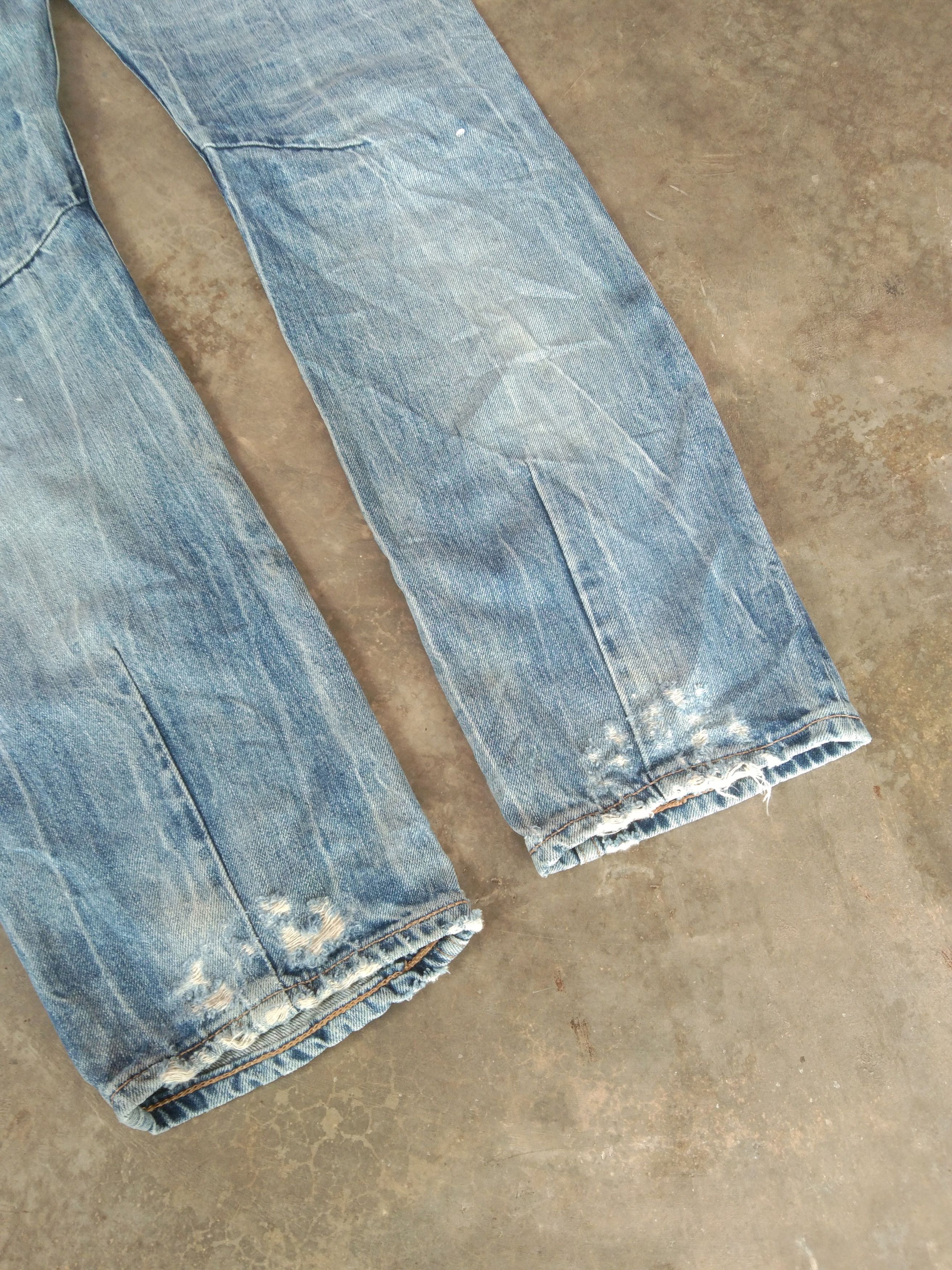 DENHAM × Japanese Brand × Vintage Vintage Denham Redline Selvedge Distressed Jeans 30x31 Size US 30 / EU 46 - 6 Thumbnail